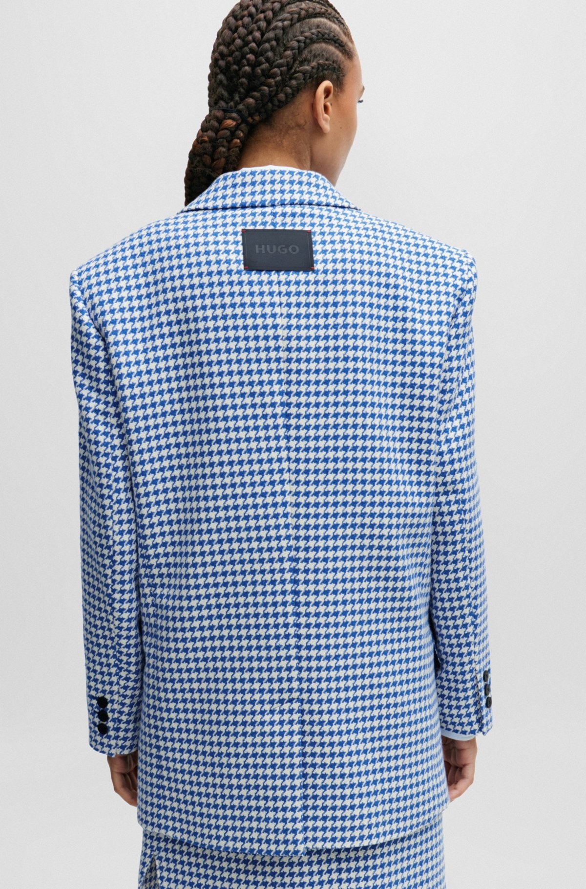 OVERSIZE-FIT JACKET IN A HOUNDSTOOTH COTTON BLEND - 4