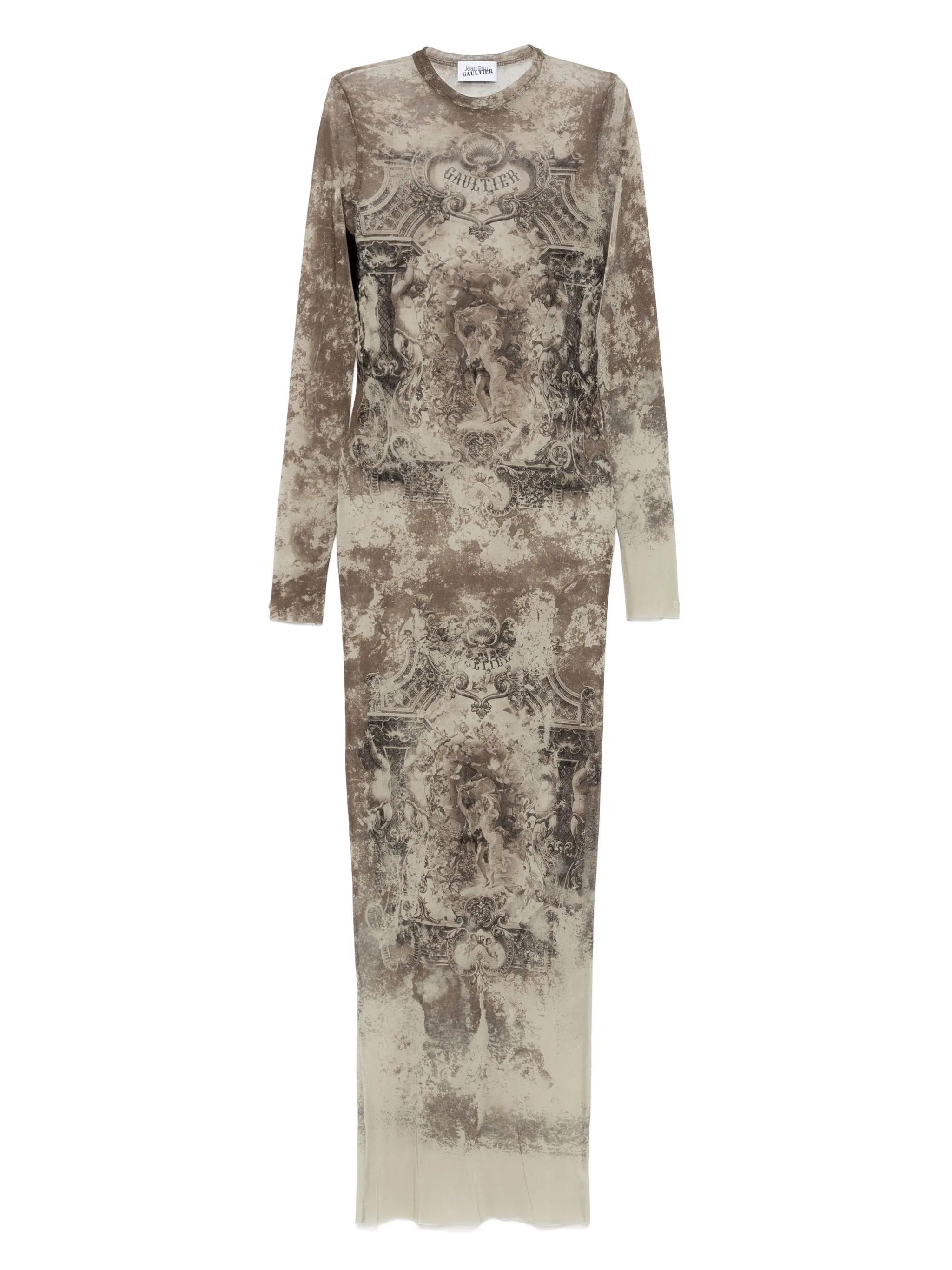 JEAN PAUL GAULTIER - Women Mesh Printed "Médaillon" Long Dress - 5