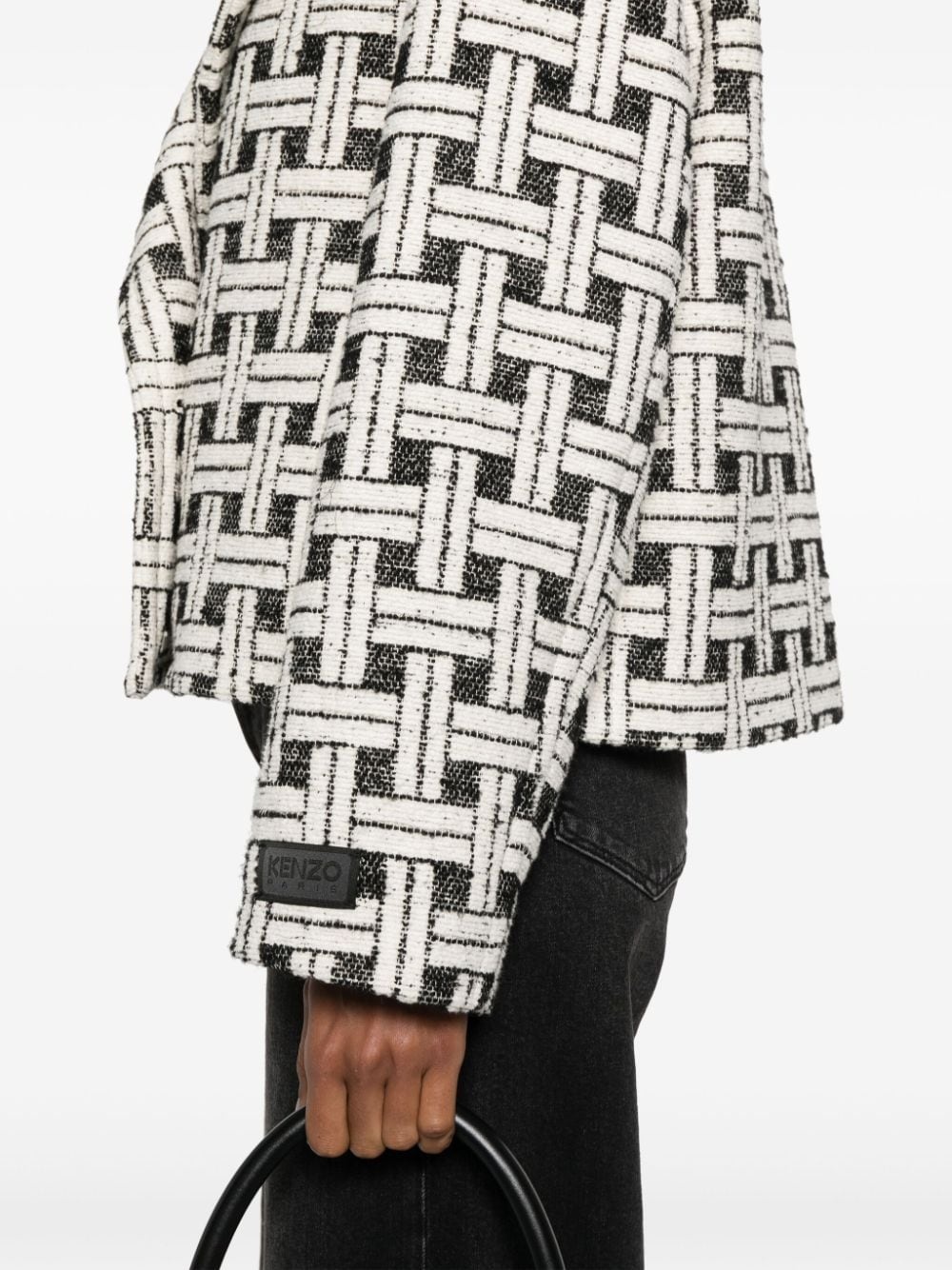 check-pattern double-breasted jacket - 5