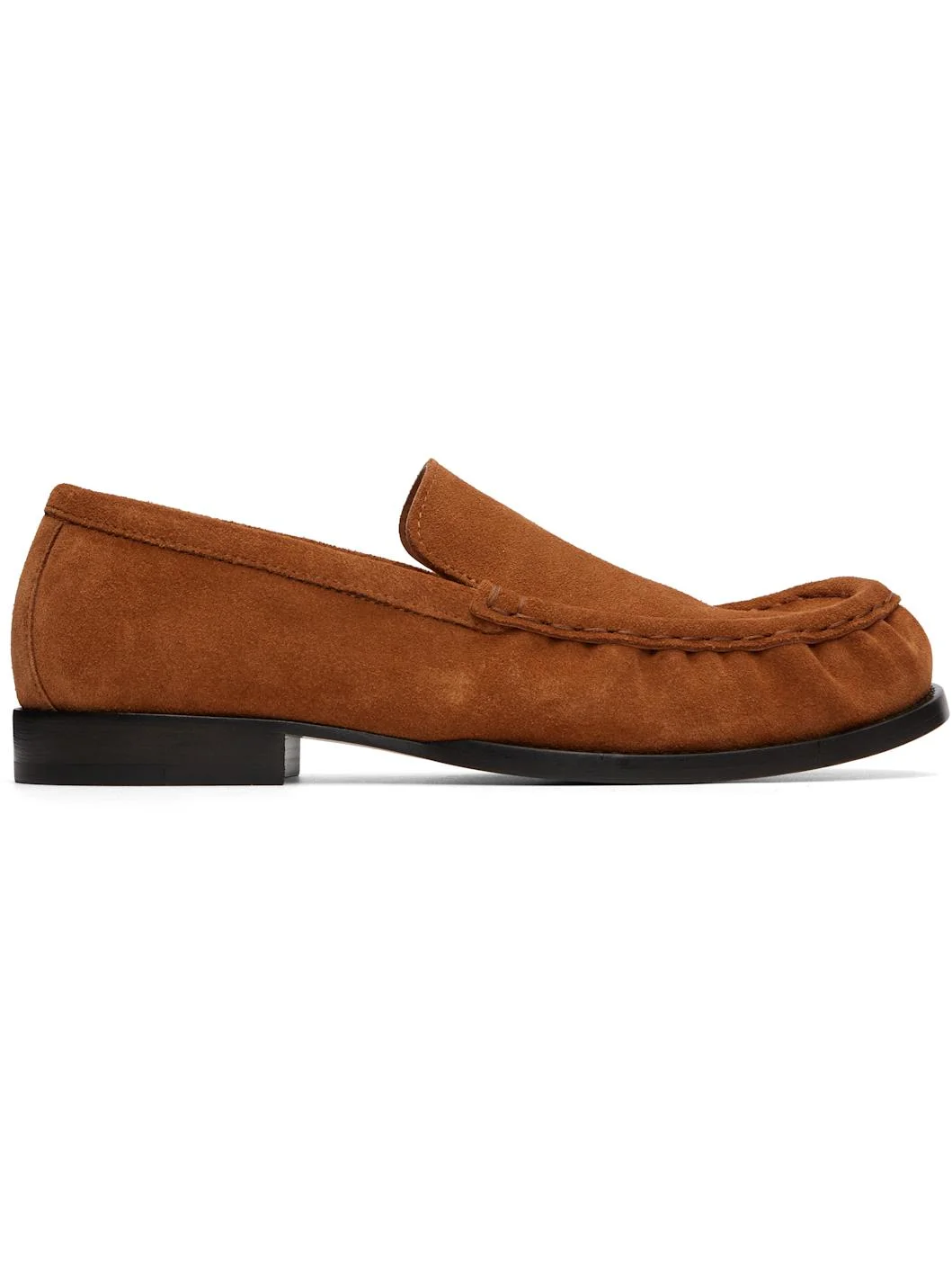 Tan Full Reverse Suede Calf Leather Loafers - 1