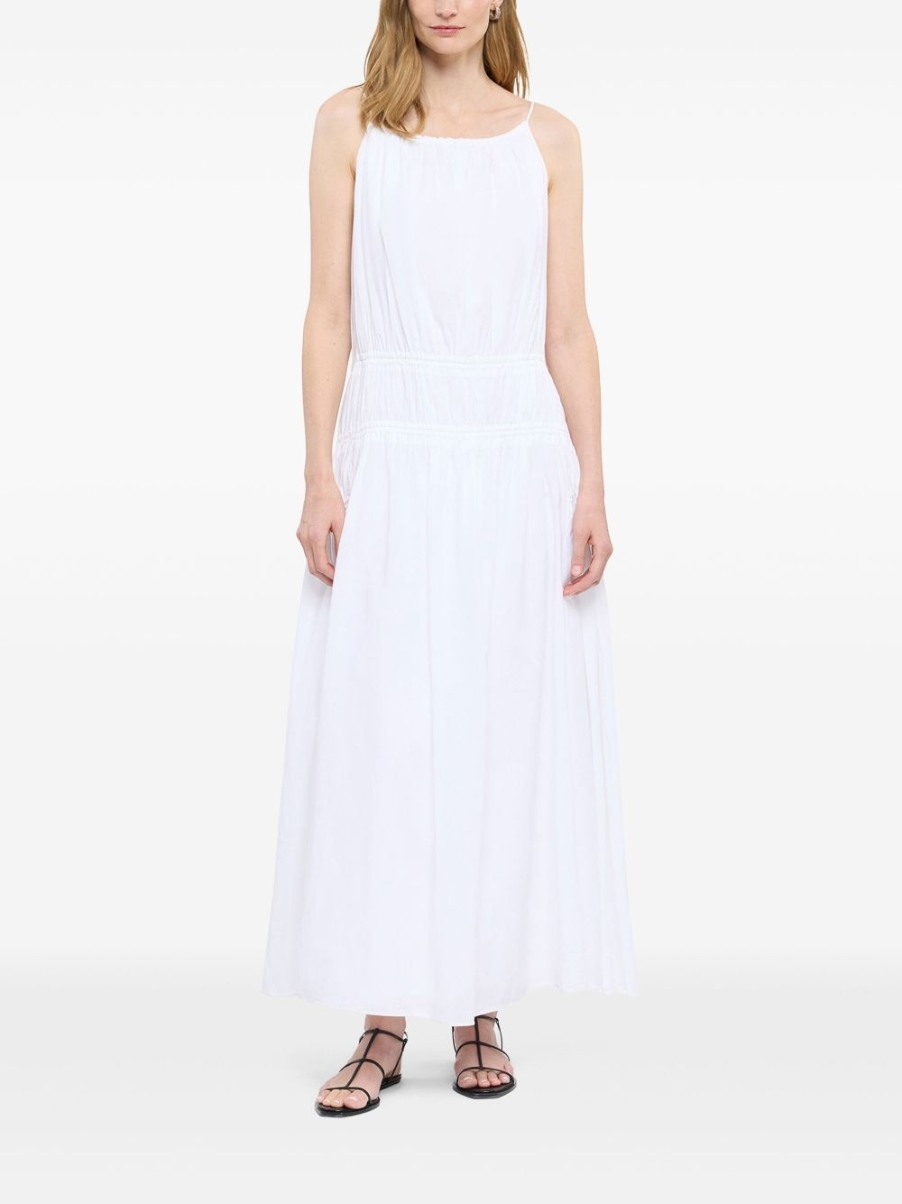 gathered scoop-back dress - 2