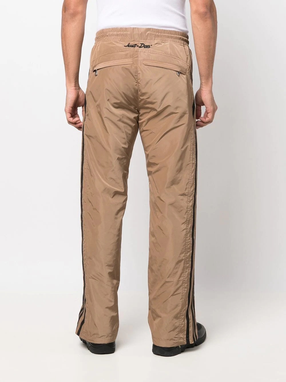 side-stripe elasticated trousers - 4