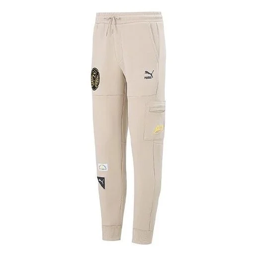 PUMA Mix Badge Knit Sweatpant 'Beige' 537040-64 - 1