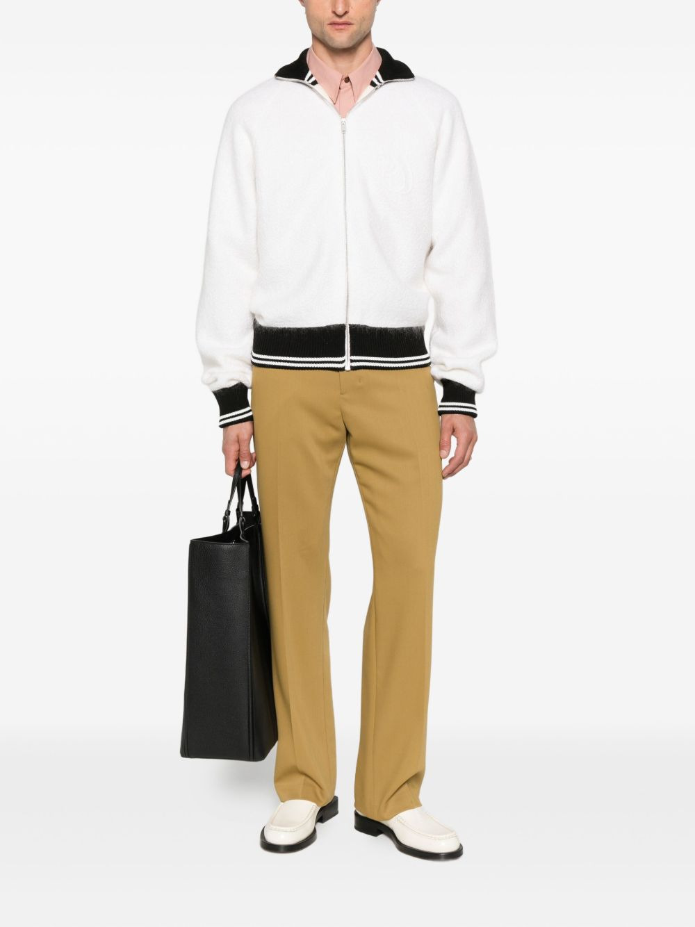 high-neck zip-fastening cardigan - 2