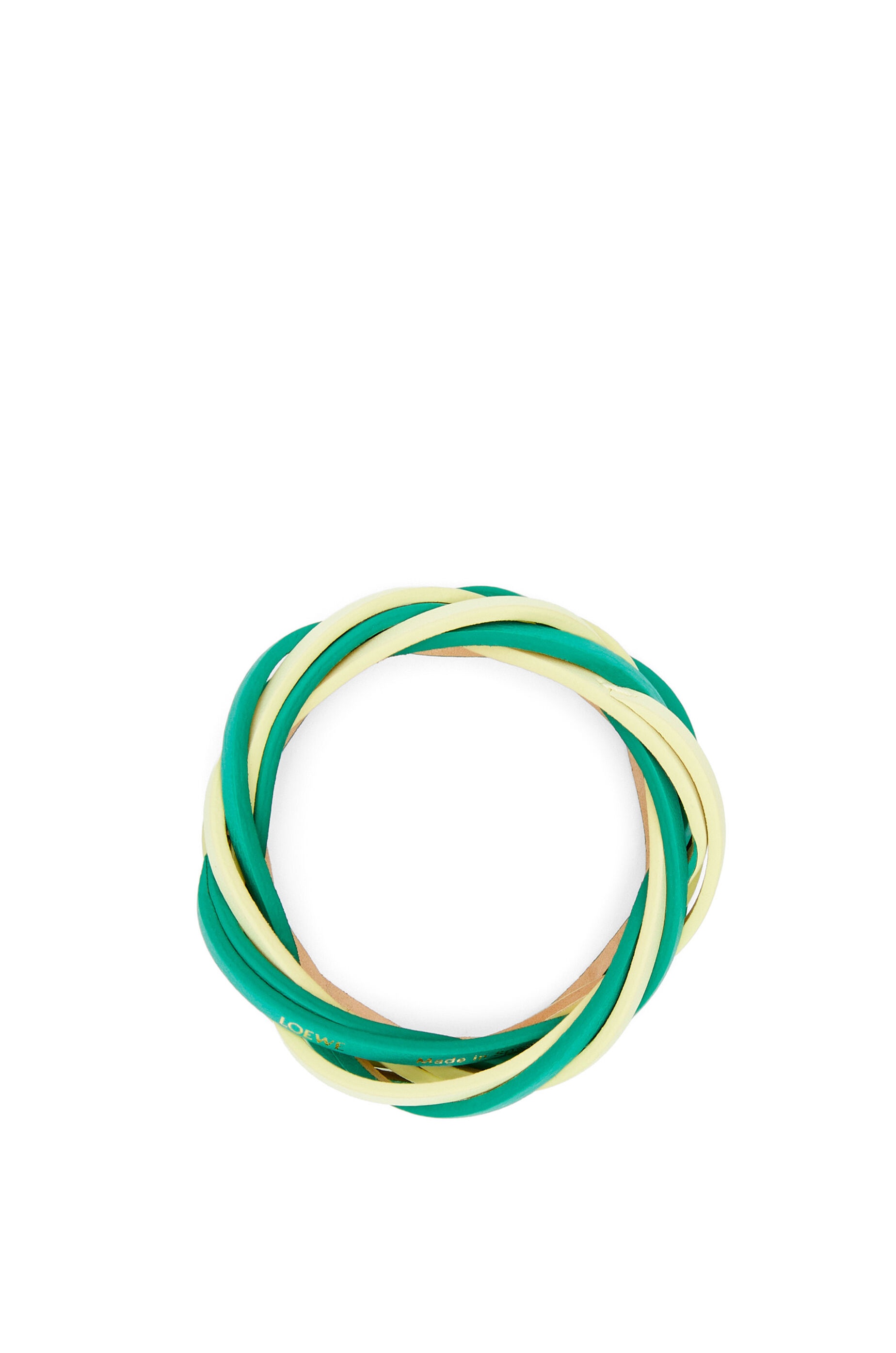 Bicolour braided bangle in calfskin - 2