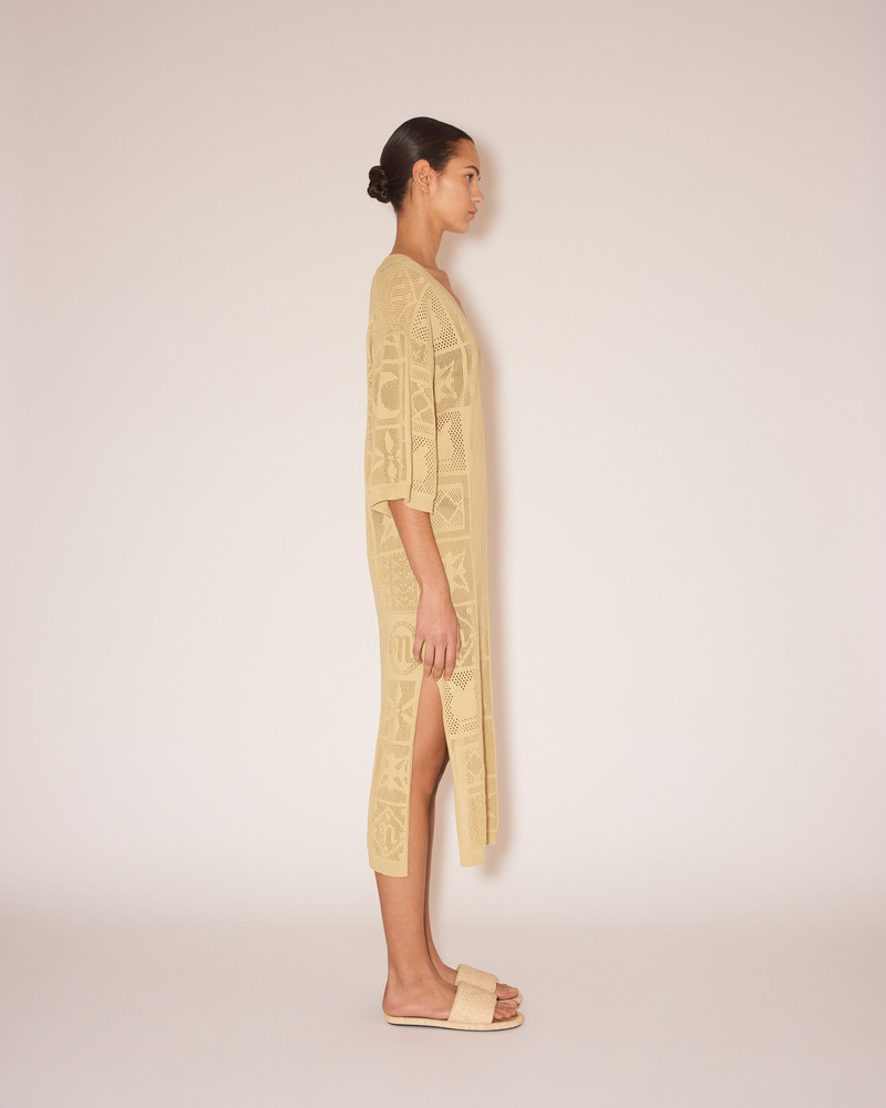 nanushka crochet dress Nanushka MADLYN - Paper crochet dress - Pale olive - NW22SSDR01579