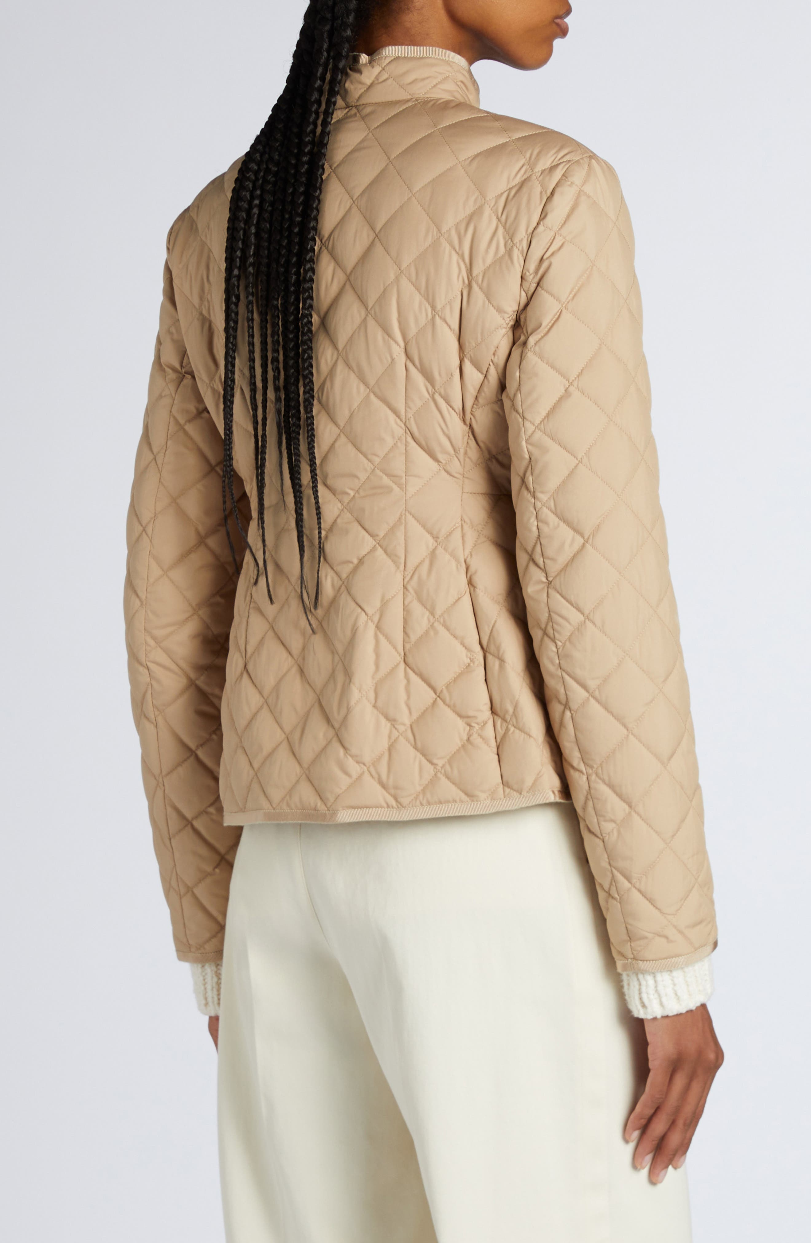 Moncler Epin Down Crop Jacket in Beige at Nordstrom - 4