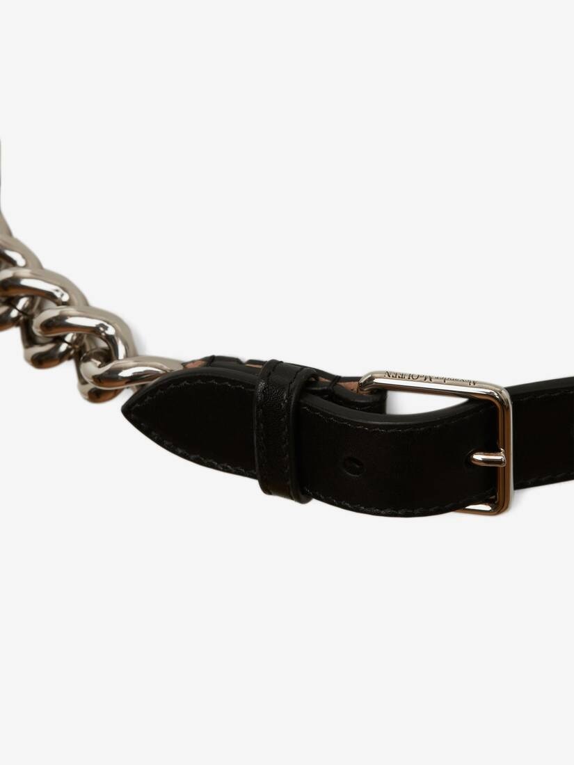 Single Belt With Chain in Black - 3