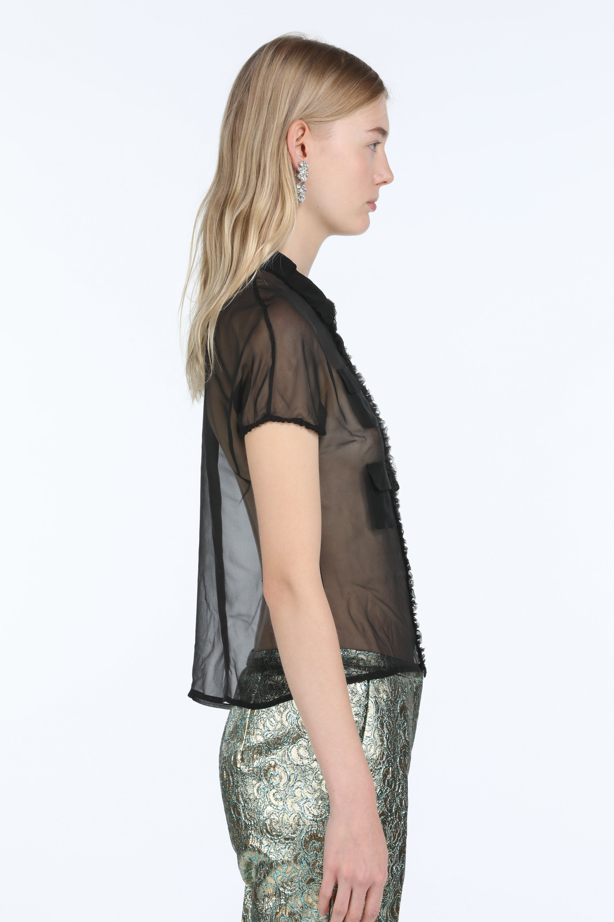 SEMI-SHEER SILK SHIRT - 3