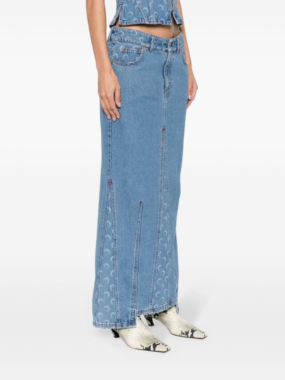 Crescent-Moon-print maxi skirt - 3