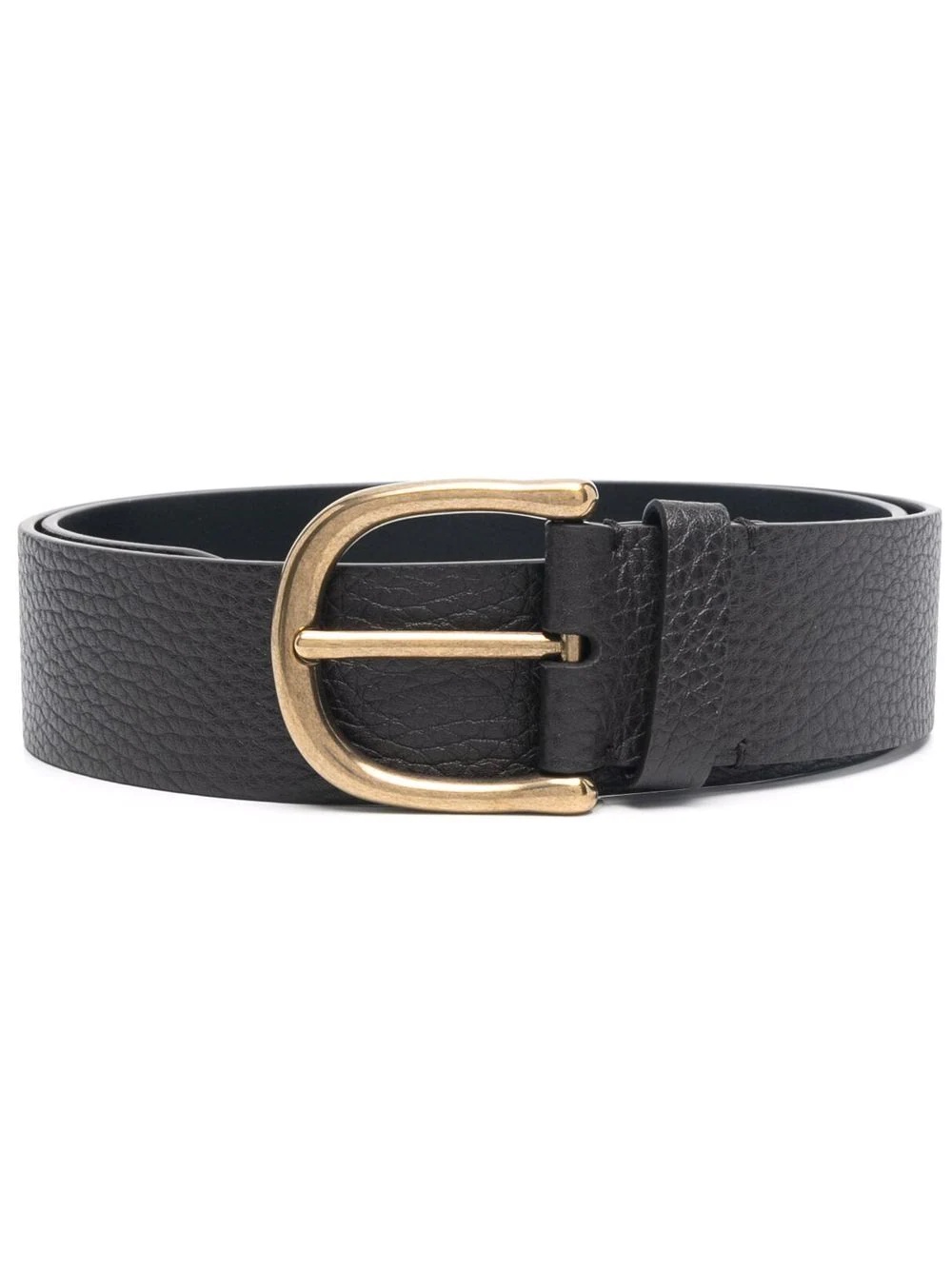 pebble-leather buckle belt - 1