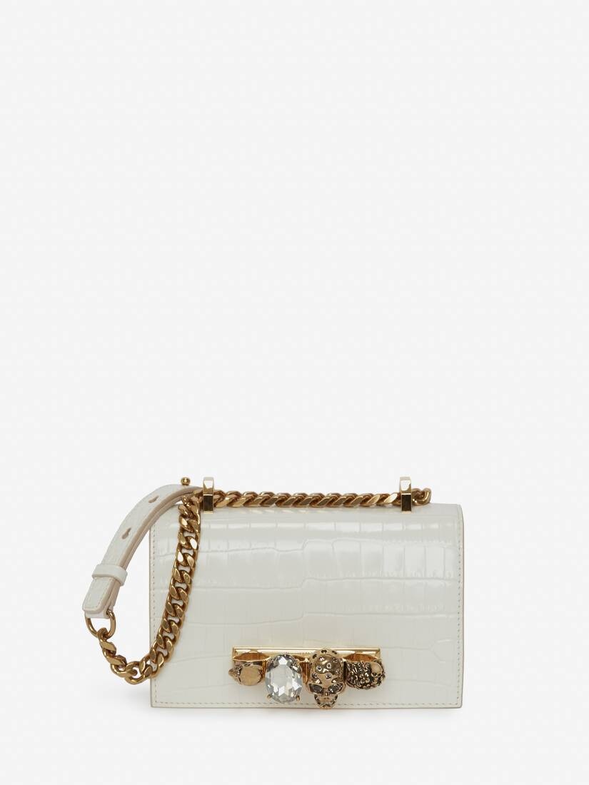 Women's Mini Jewelled Satchel in Deep Ivory - 1