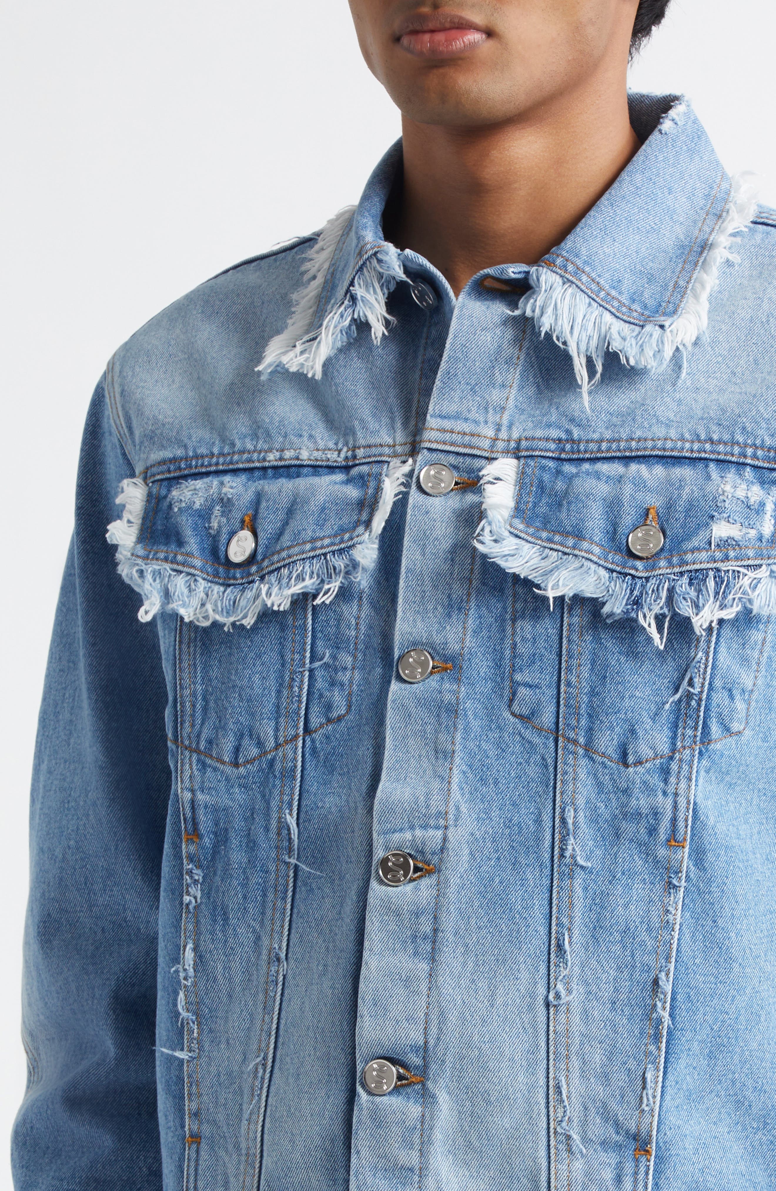 Séfr Alvarez Denim Jacket in Frayed Rodeo at Nordstrom - 5