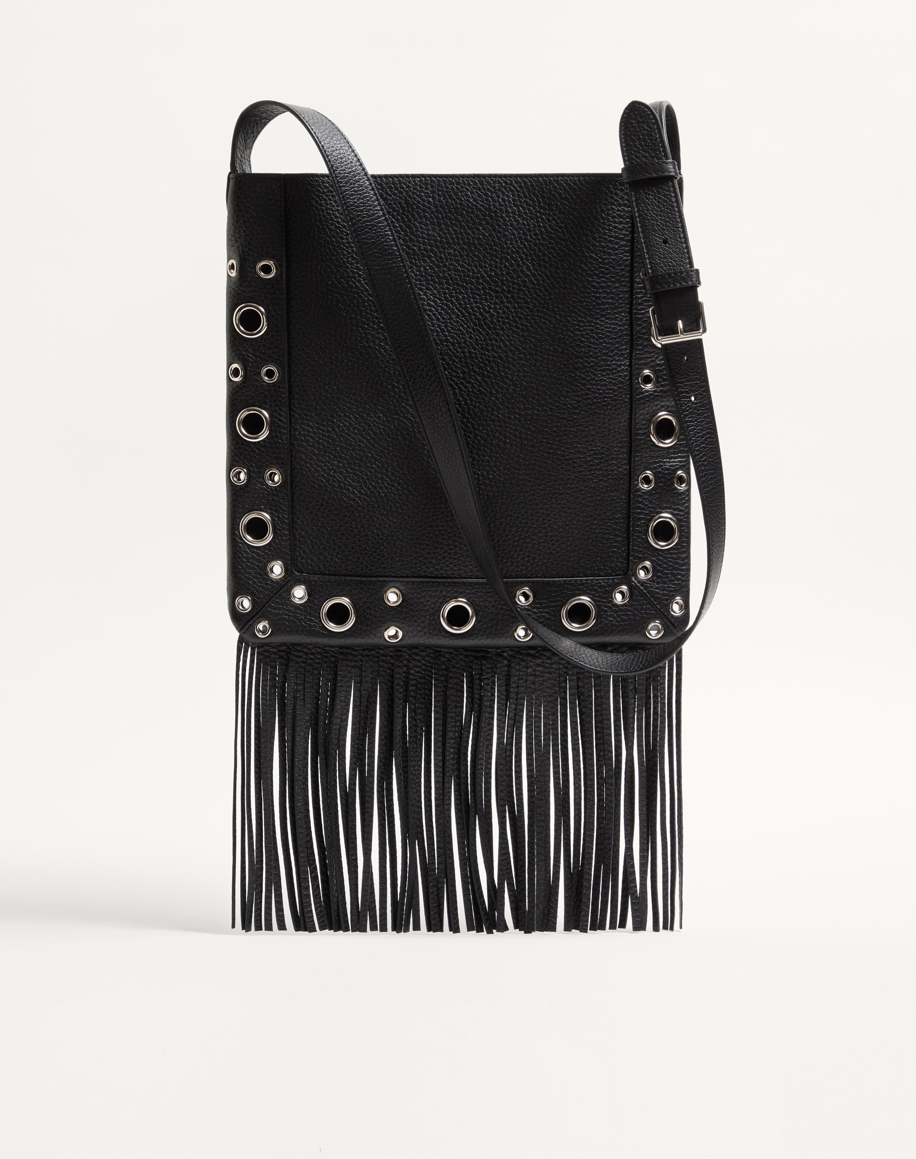 VALENTINO GARAVANI NELLCÔTE SHOULDER BAG IN GRAINY CALFSKIN WITH FRINGES - 5