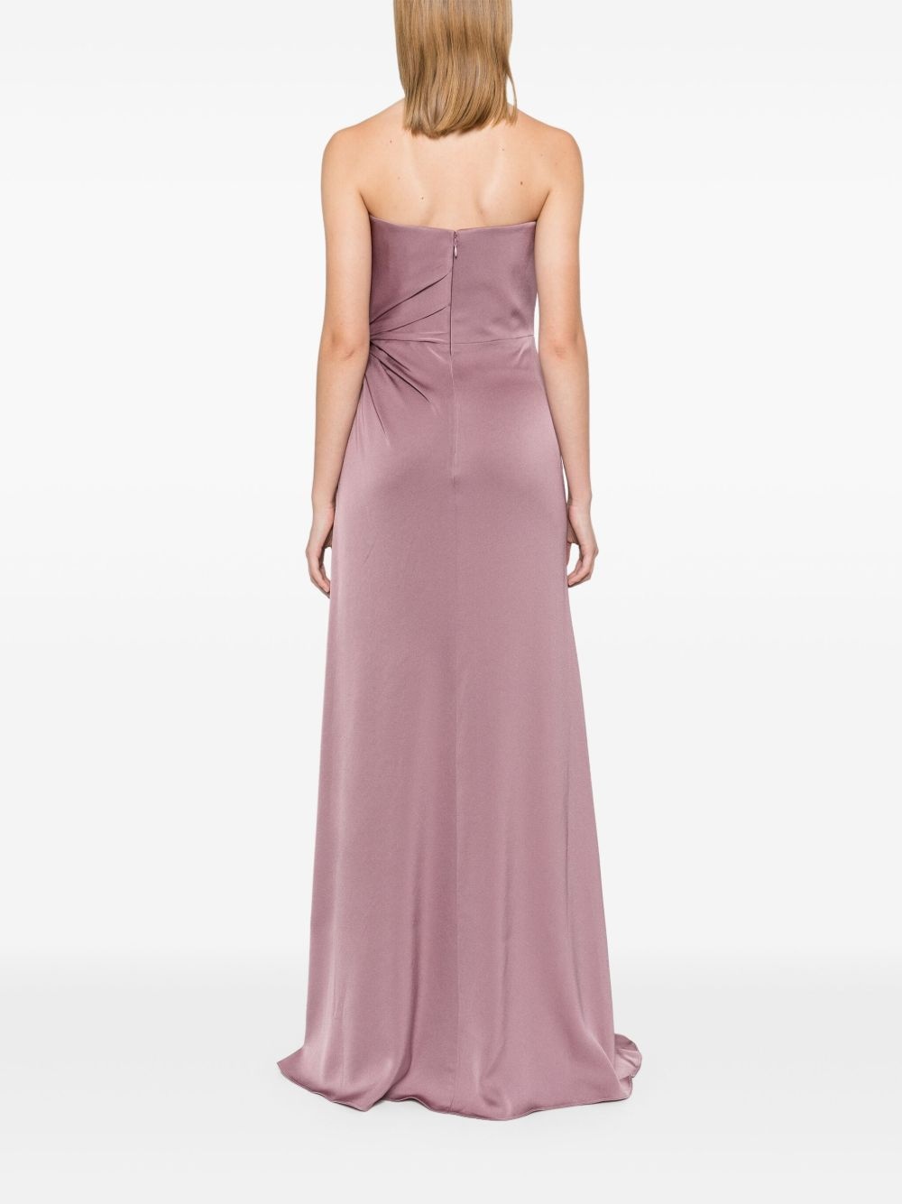 twist-detail satin gown - 4