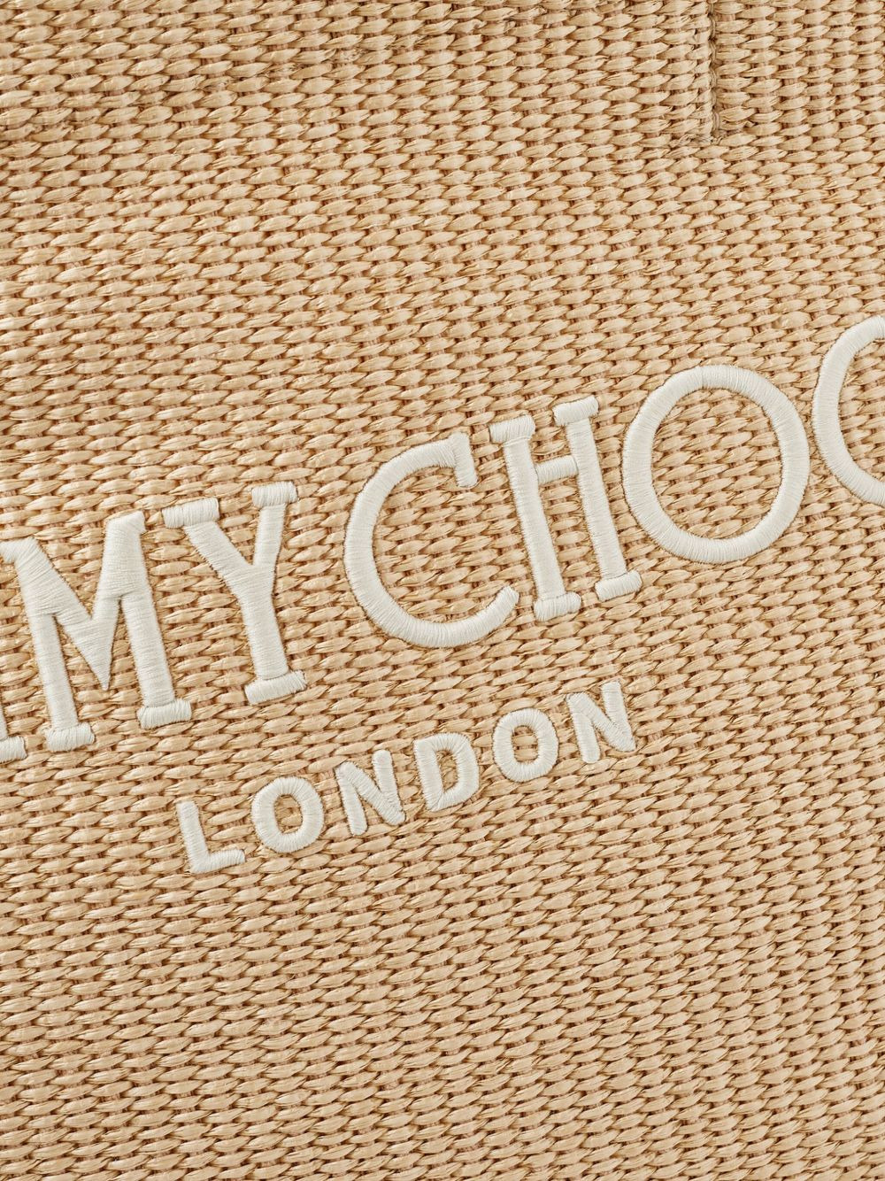 logo-embroidered raffia beach bag - 5