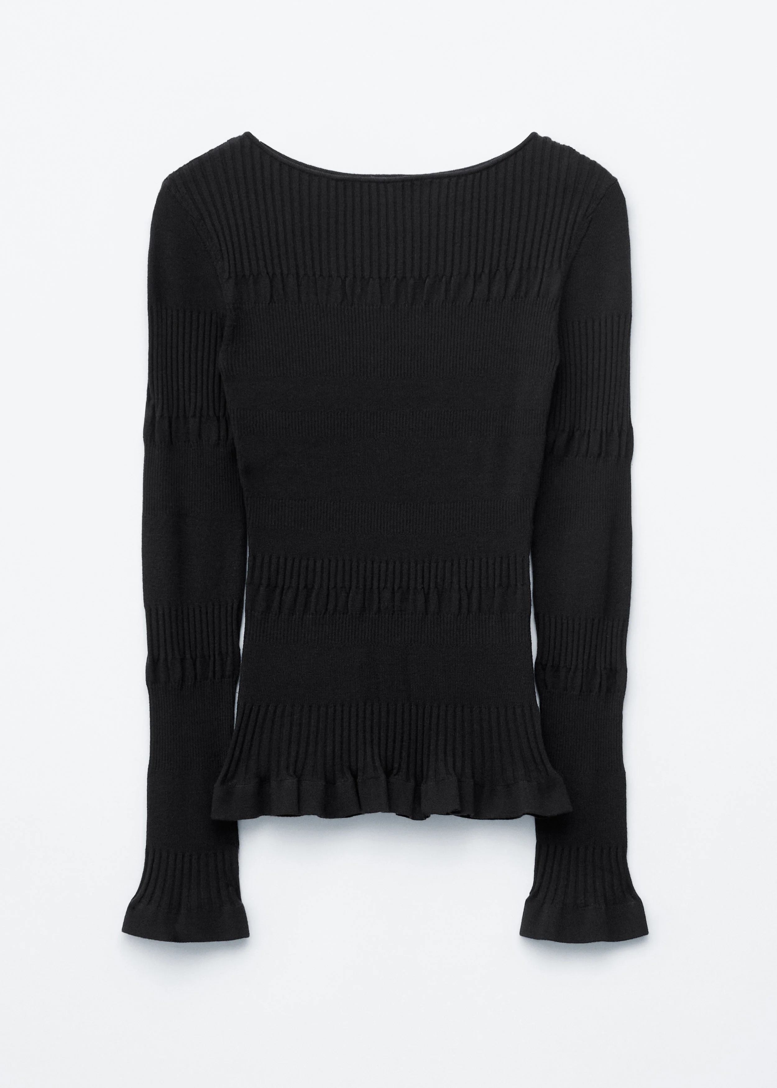 Long-Sleeve Ribbed Top - 1
