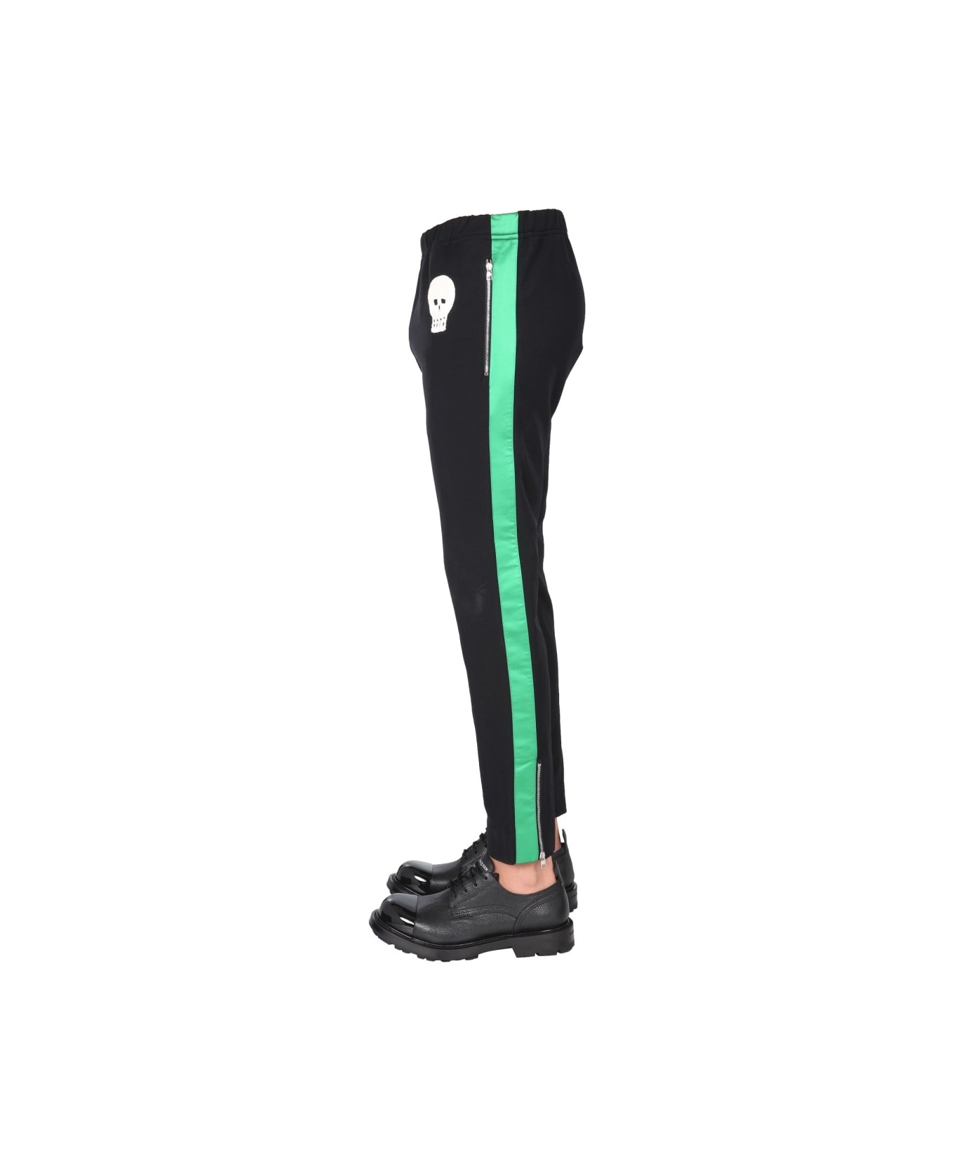 Jogging Pants With Embroidered Skull - 3