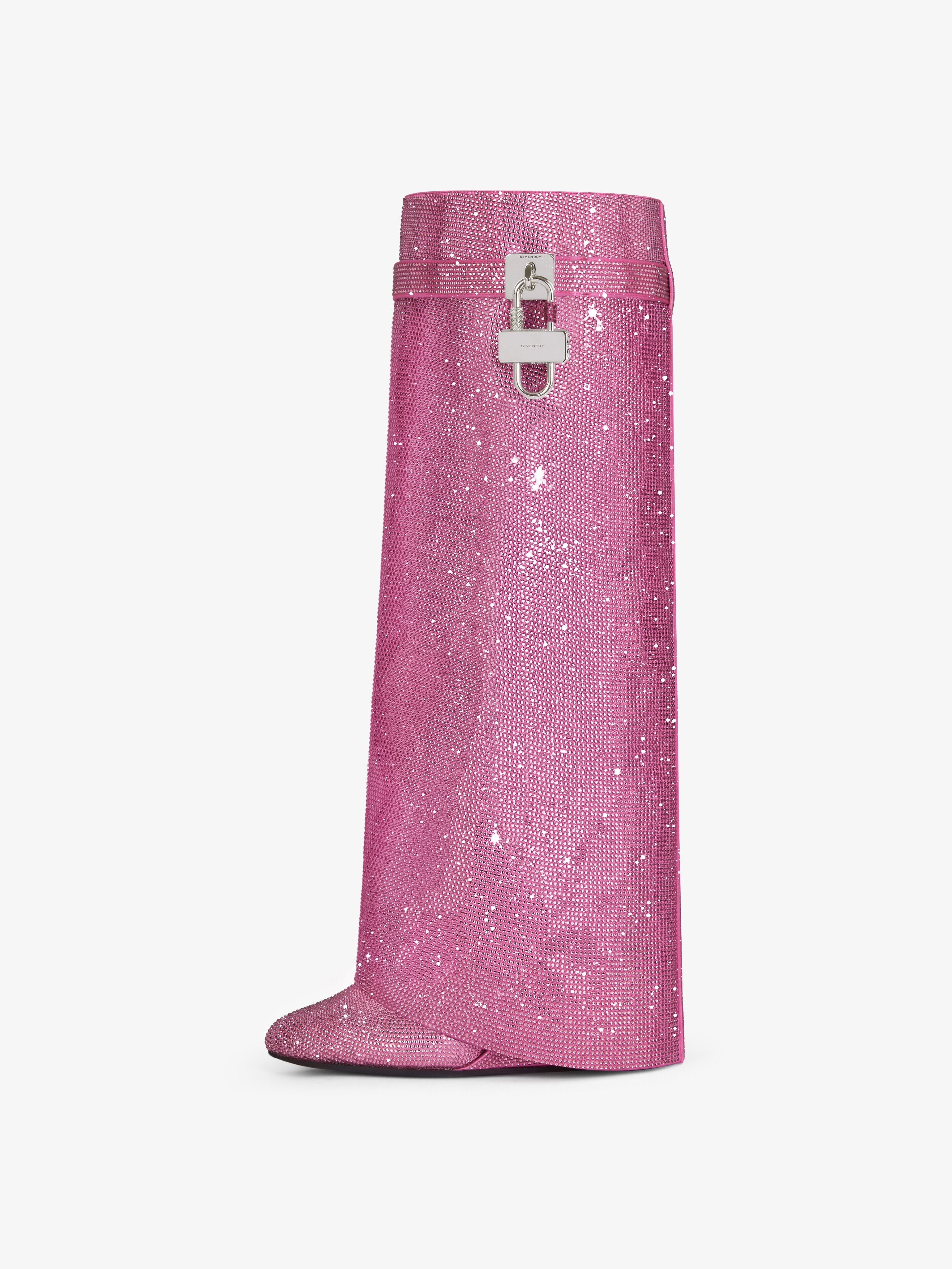 SHARK LOCK BOOTS IN SATIN WITH STRASS - 4