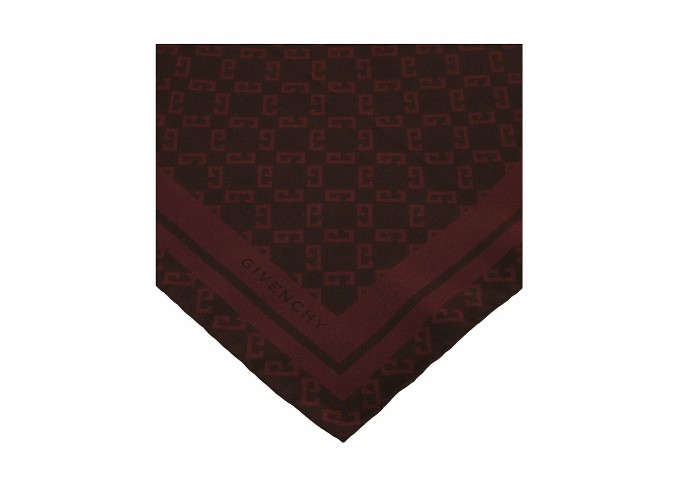 Givenchy Silk Monogram Scarf Burgundy - 4