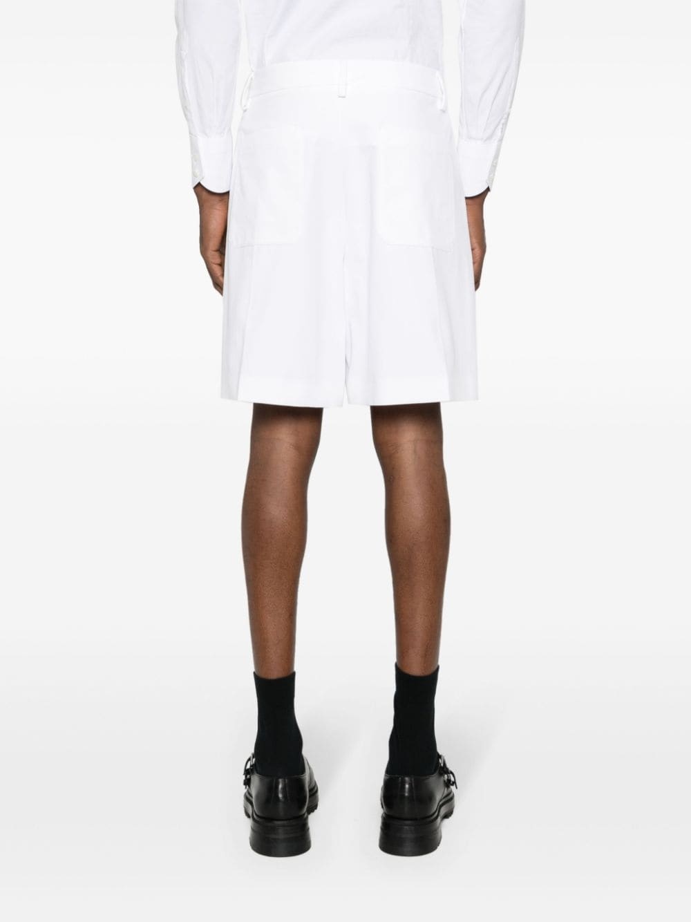 cotton pressed-crease shorts - 4