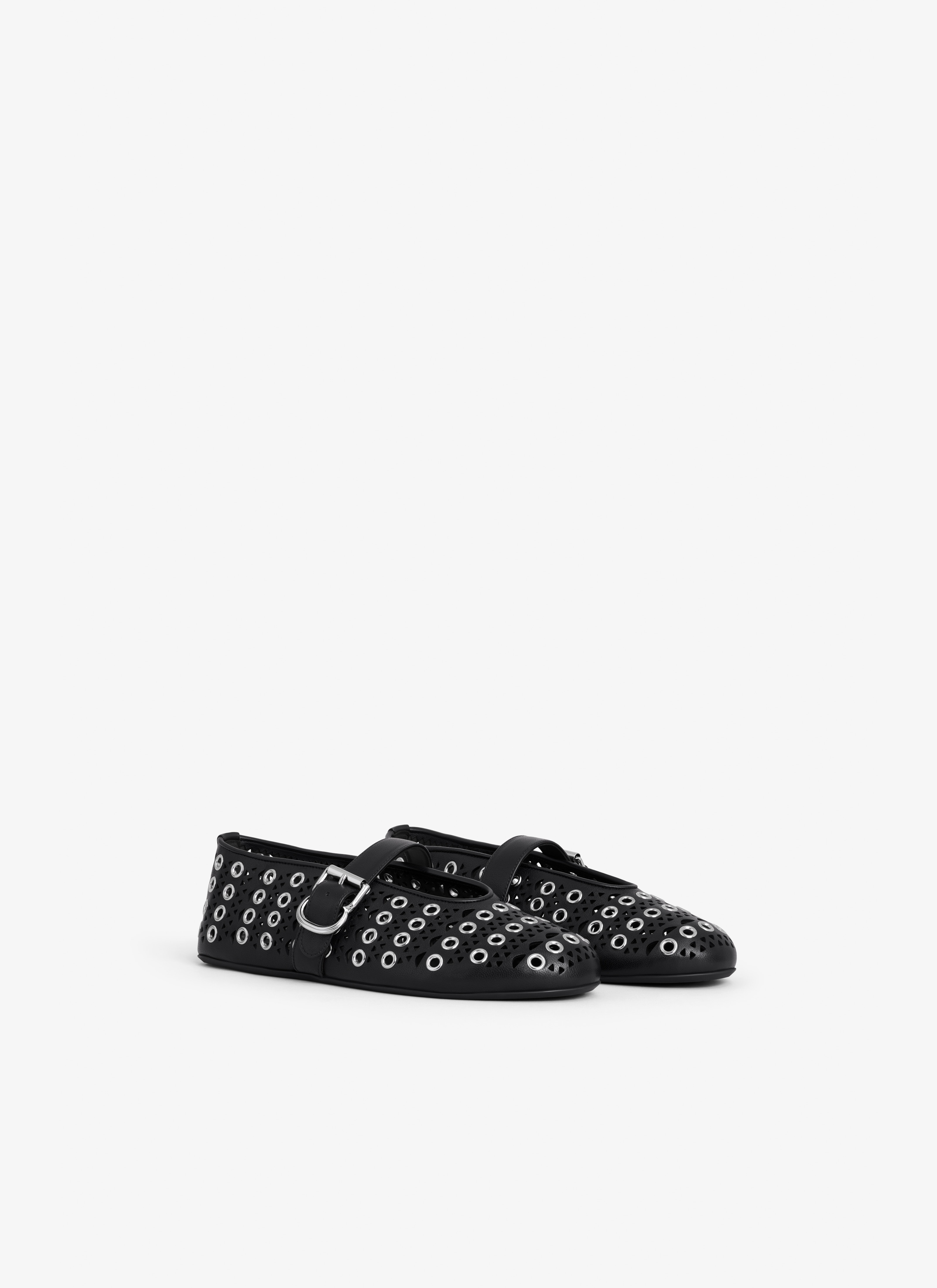 BALLET FLATS IN VIENNE LAMBSKIN WITH EYELETS - 2