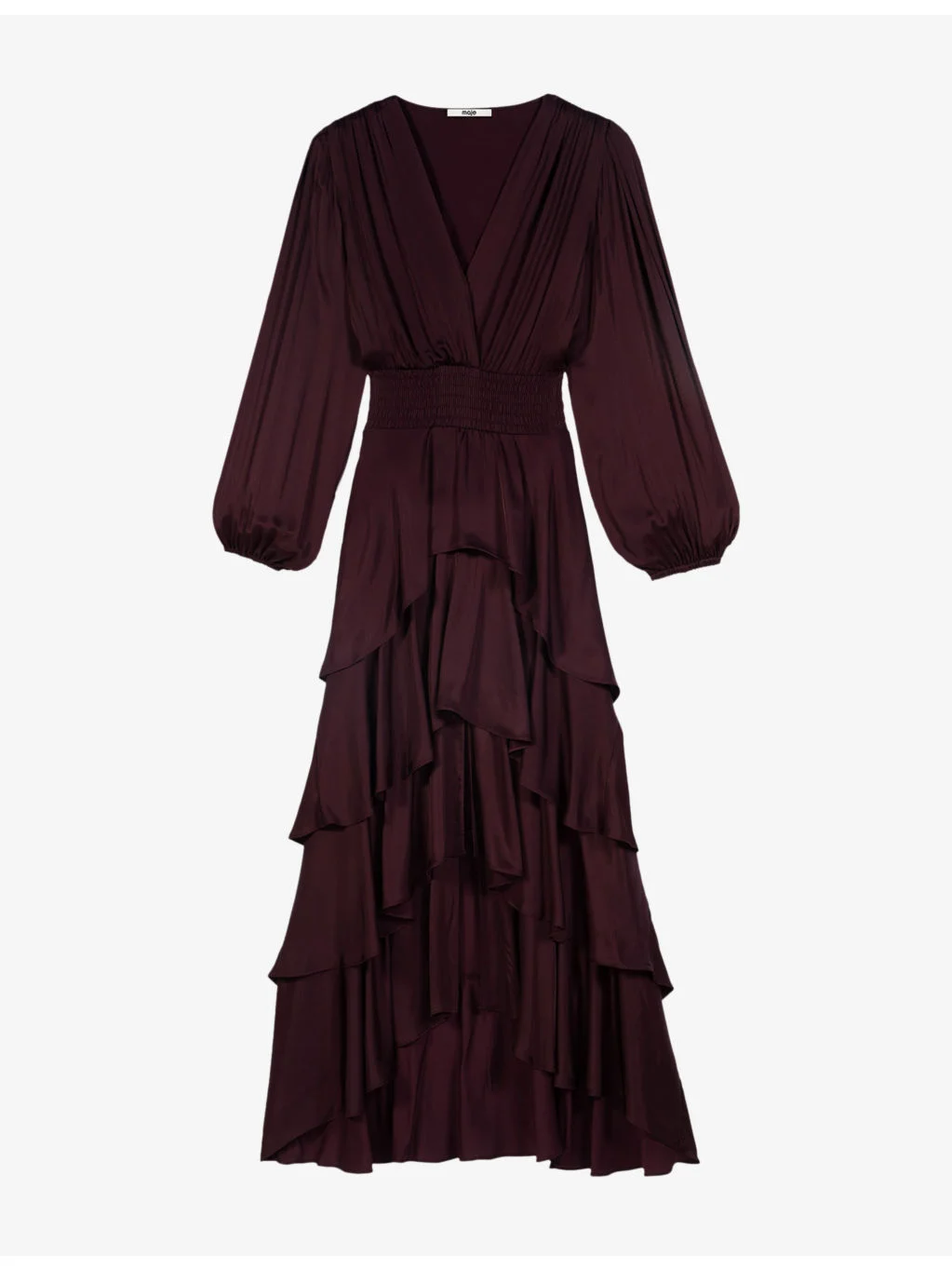 Ruffled Tie-Neck Woven Maxi Dress - 1