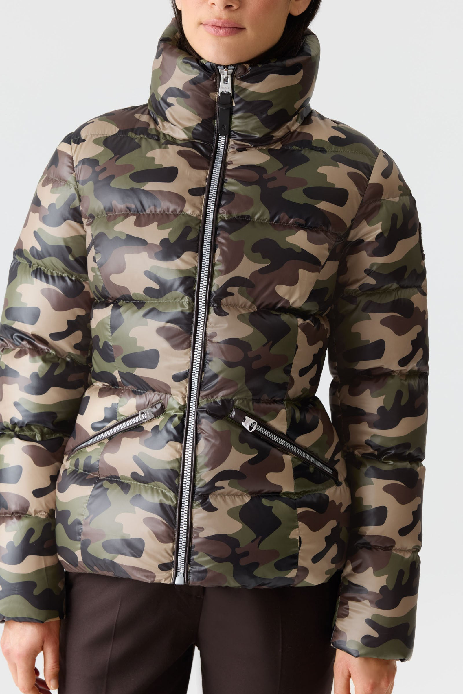 MADALYN-CAMO Lustrous Light Down Jacket with Hood - 5