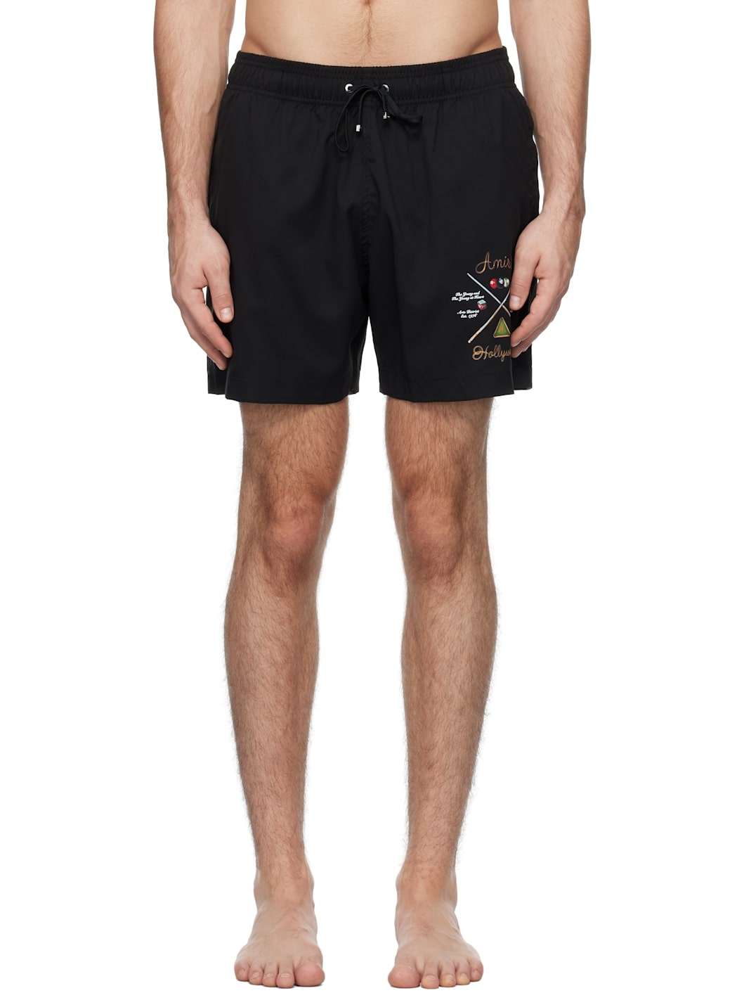 Black 'Amiri' Pool Cue Swim Shorts - 1