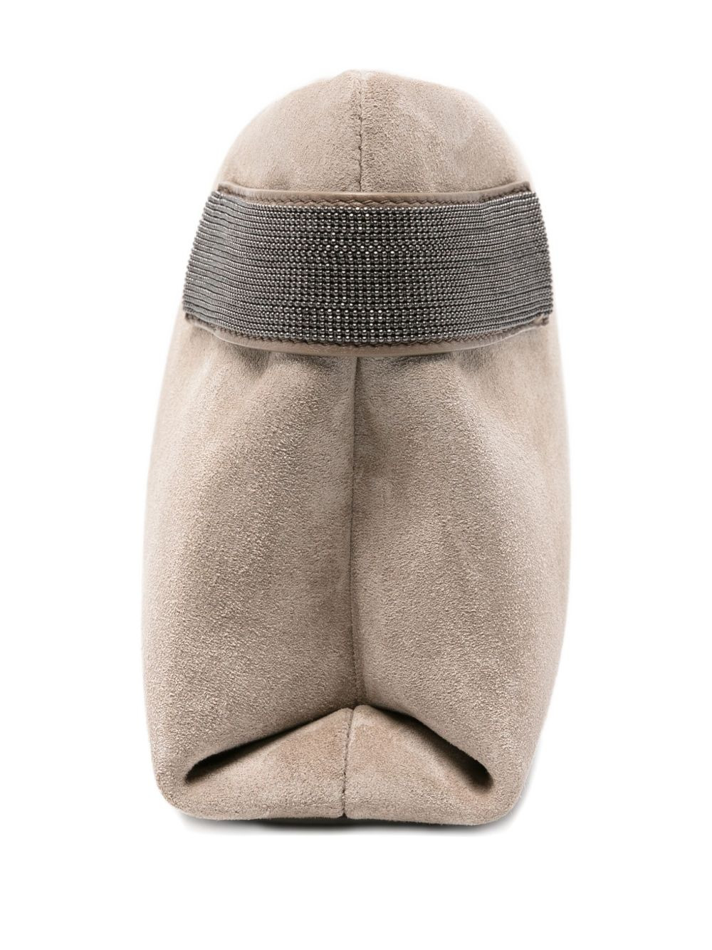 Monili-chain suede clutch bag - 4