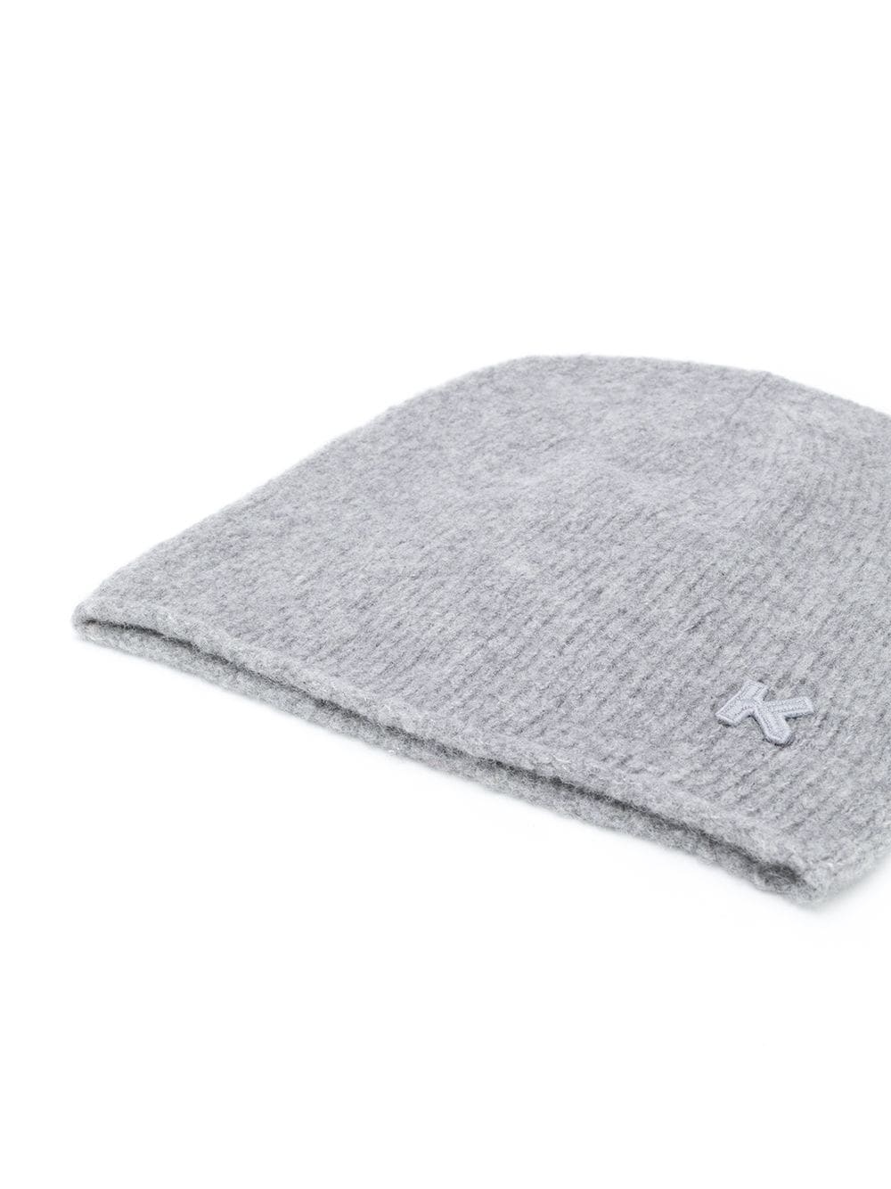 K-logo patch cashmere beanie - 2