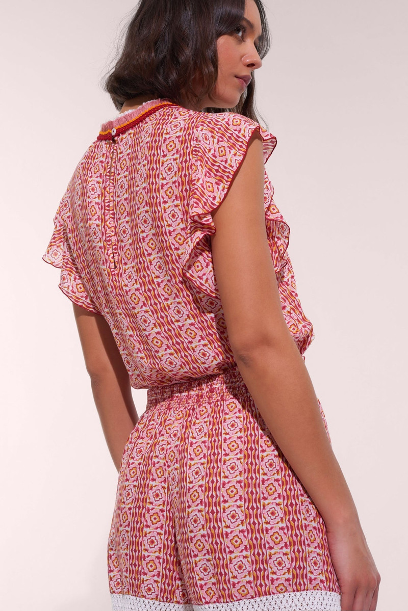 Poupette St Barth Short Jumpsuit Sasha - Pink Coleus outlook