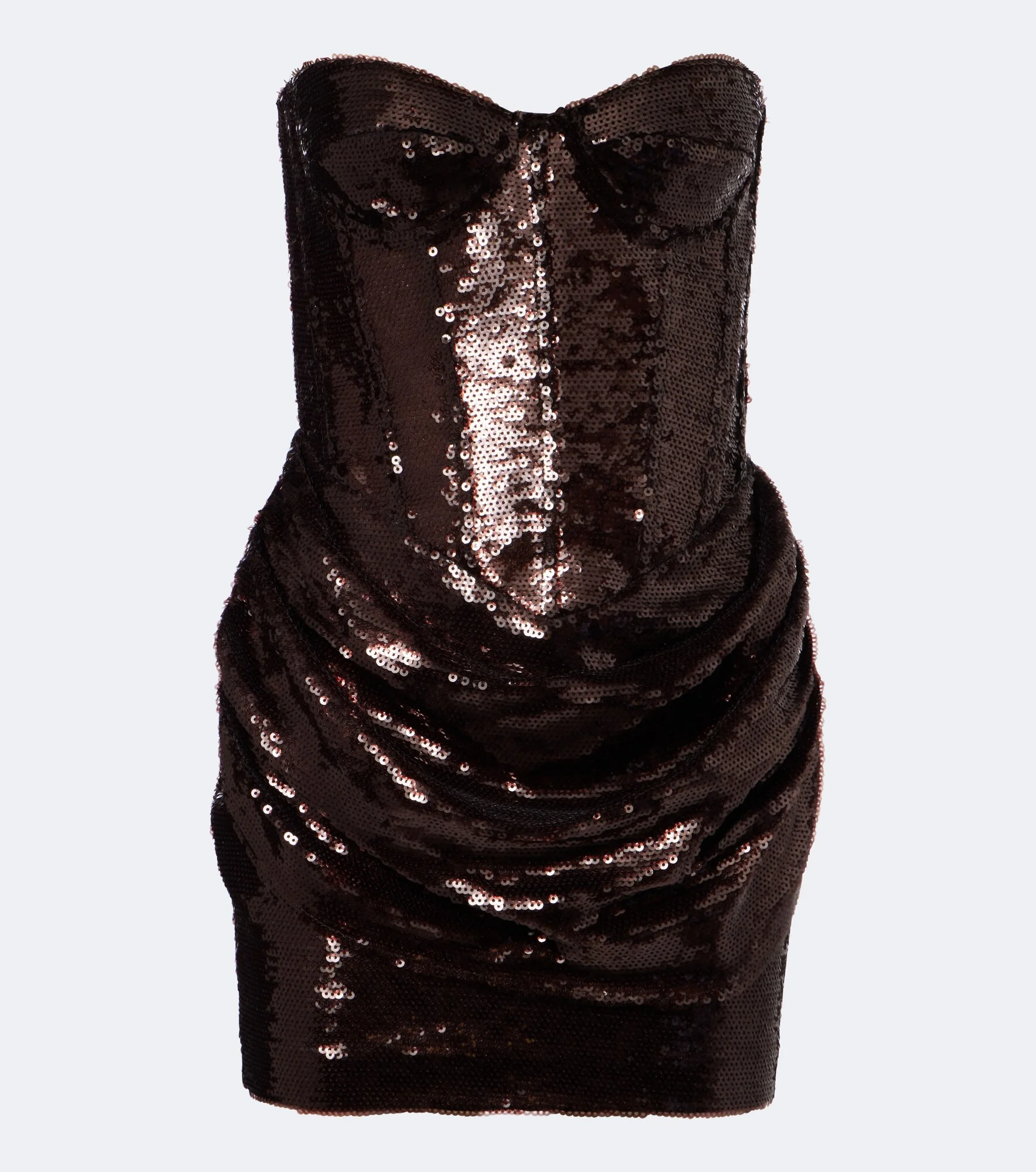 Sequined draped corset dress - 1