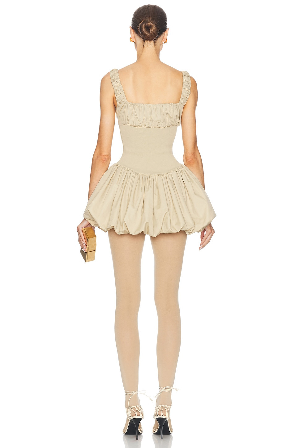 Rib Mix Puffy Mini Dress - 3