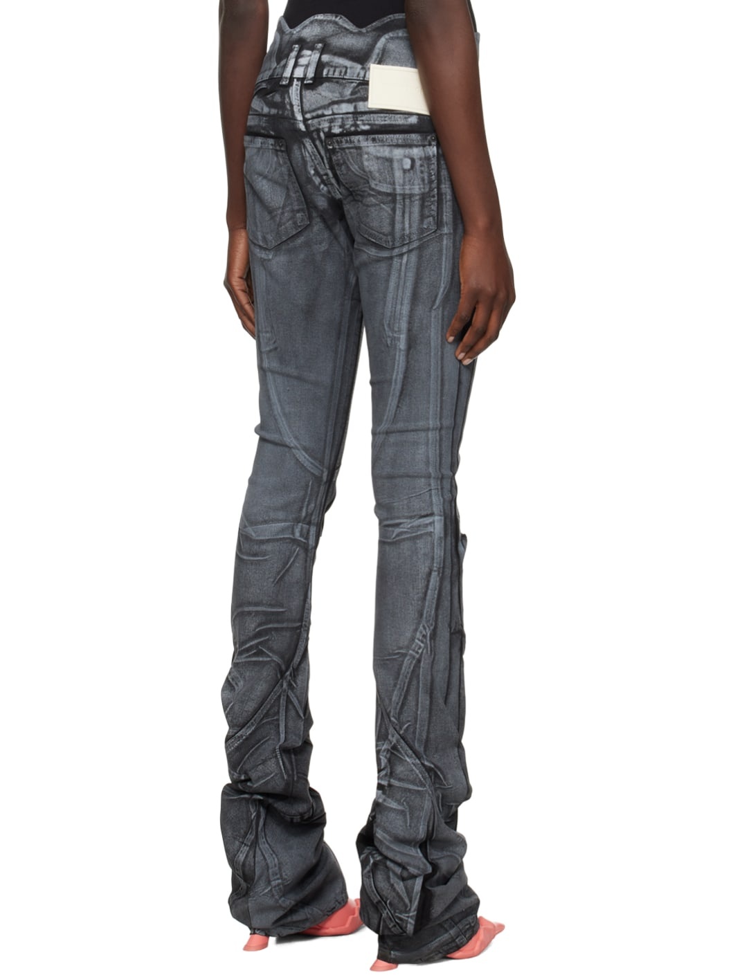 Black Trompe-l'œil Jeans - 3