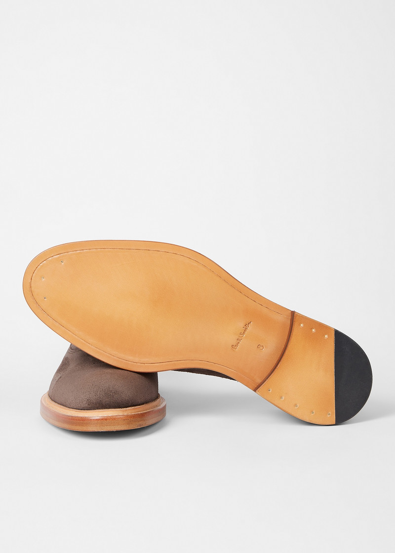 Paul Smith Dark Brown Suede 'Balthazar' Shoes outlook