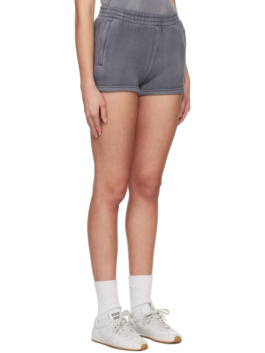 Gray Puff Paint Logo Shorts - 2