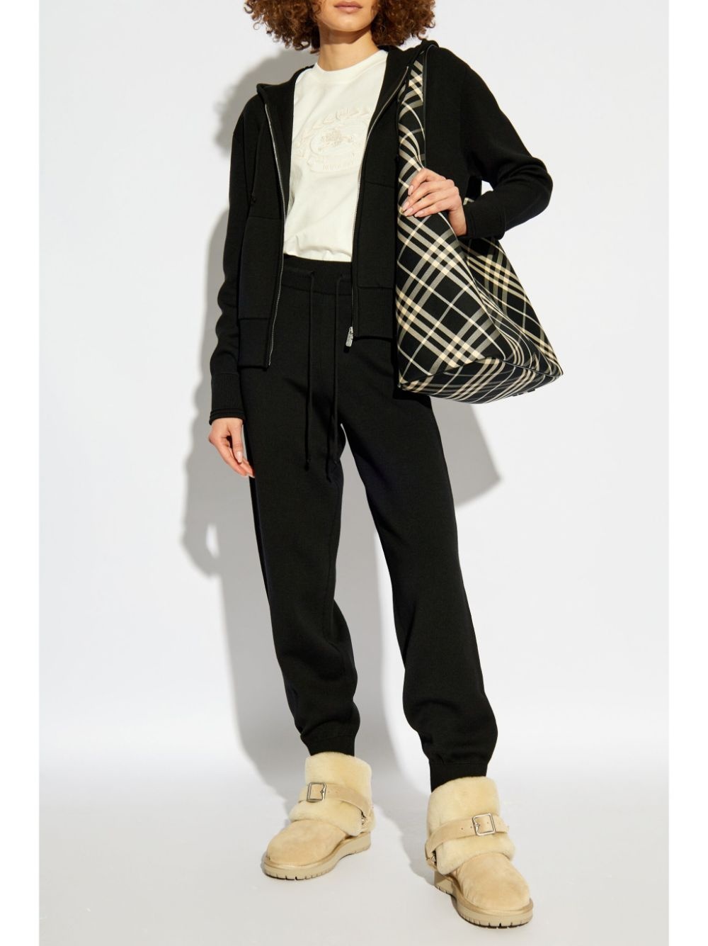 embroidered-logo knitted track pants - 2