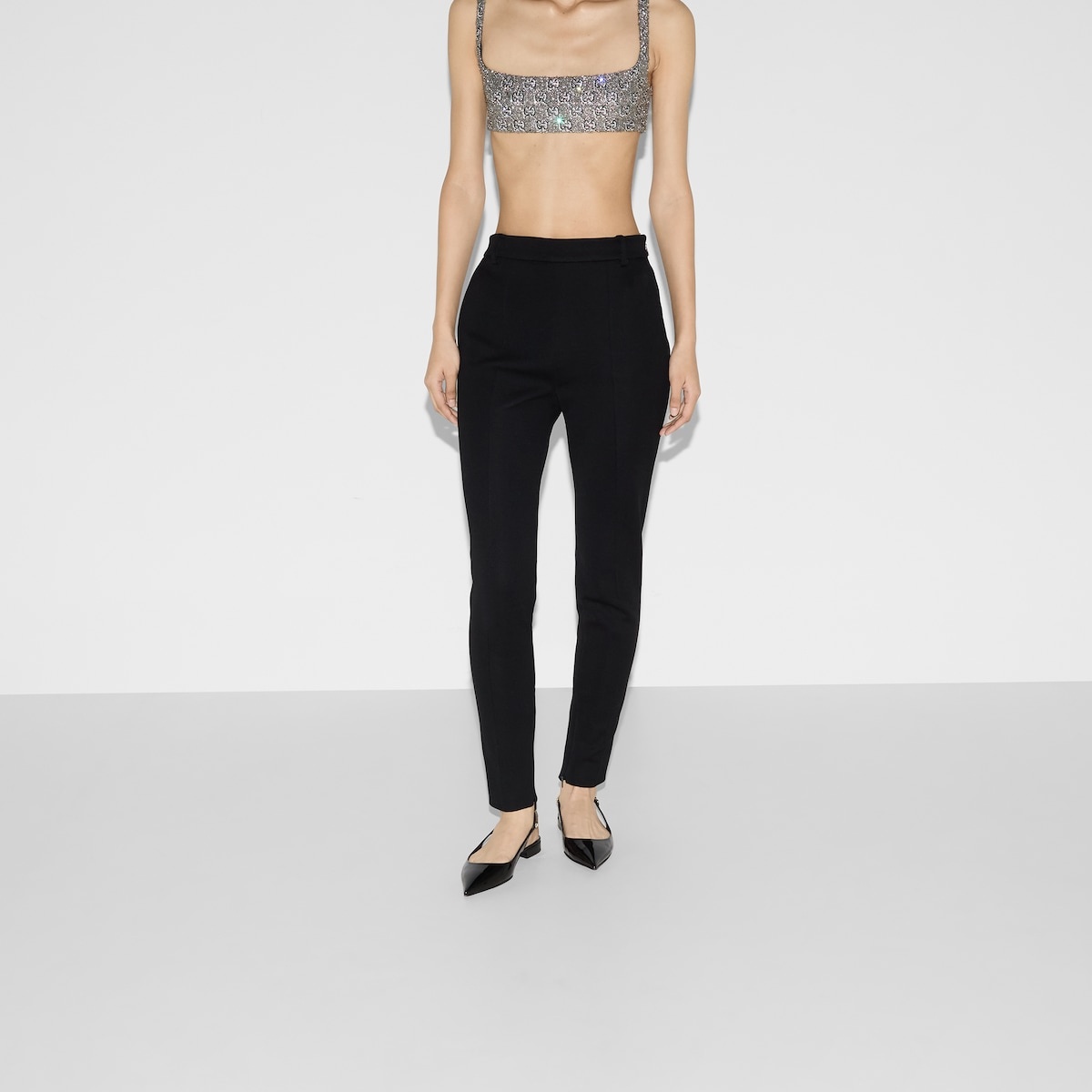 Stretch fabric pant with embroidery - 3