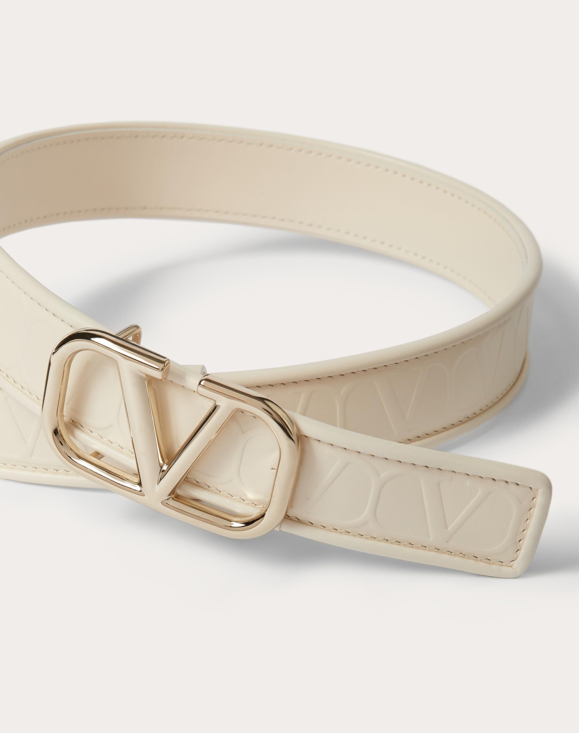 VALENTINO GARAVANI LEATHER TOILE ICONOGRAPHE CALFSKIN BELT 30 MM - 2