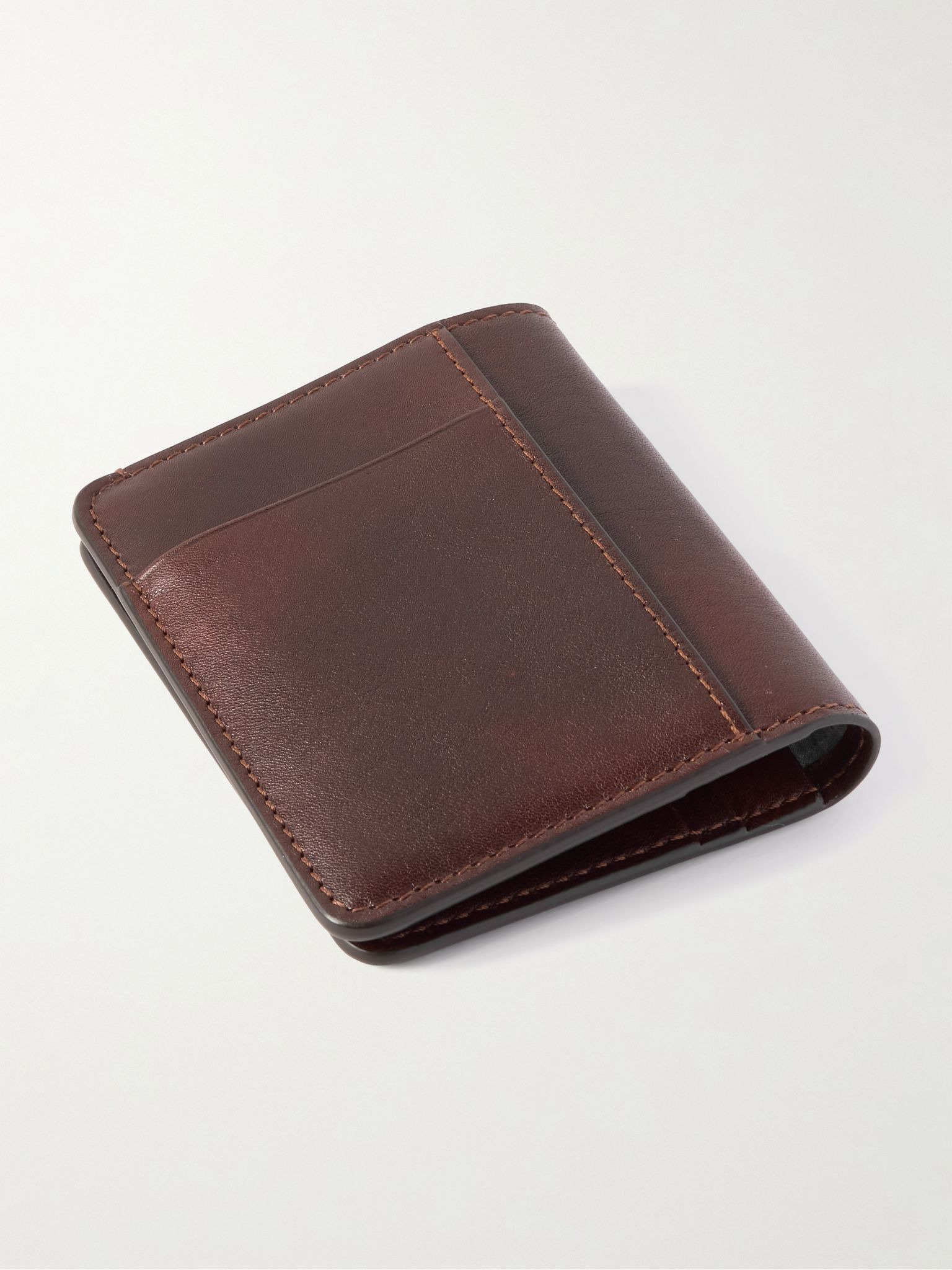 Logo-Debossed Leather Bifold Cardholder Burgundy - 2