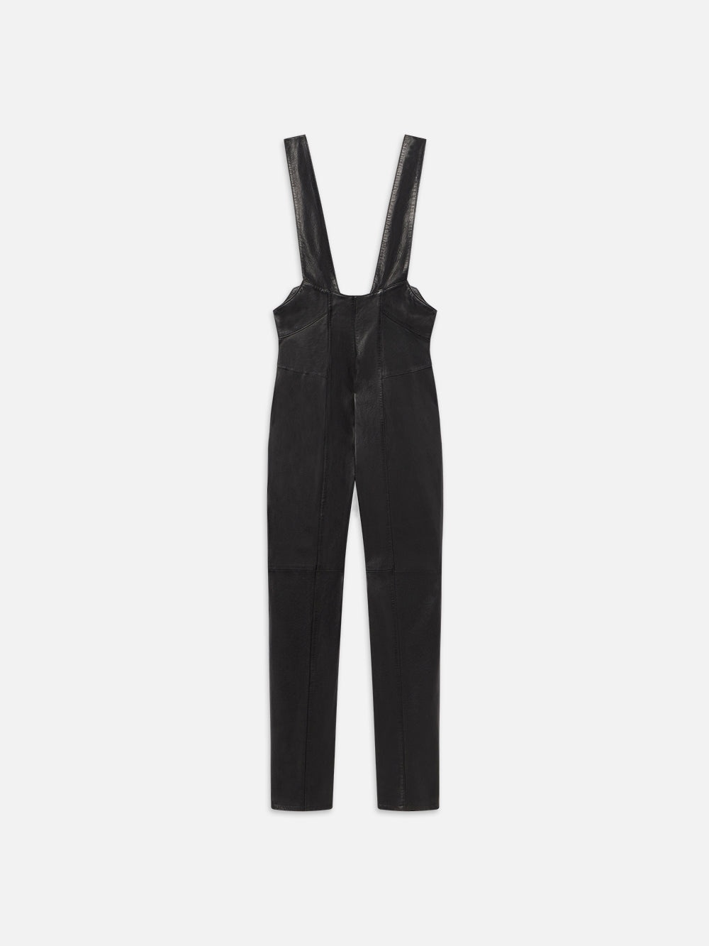 Leather Overall in Black - 4