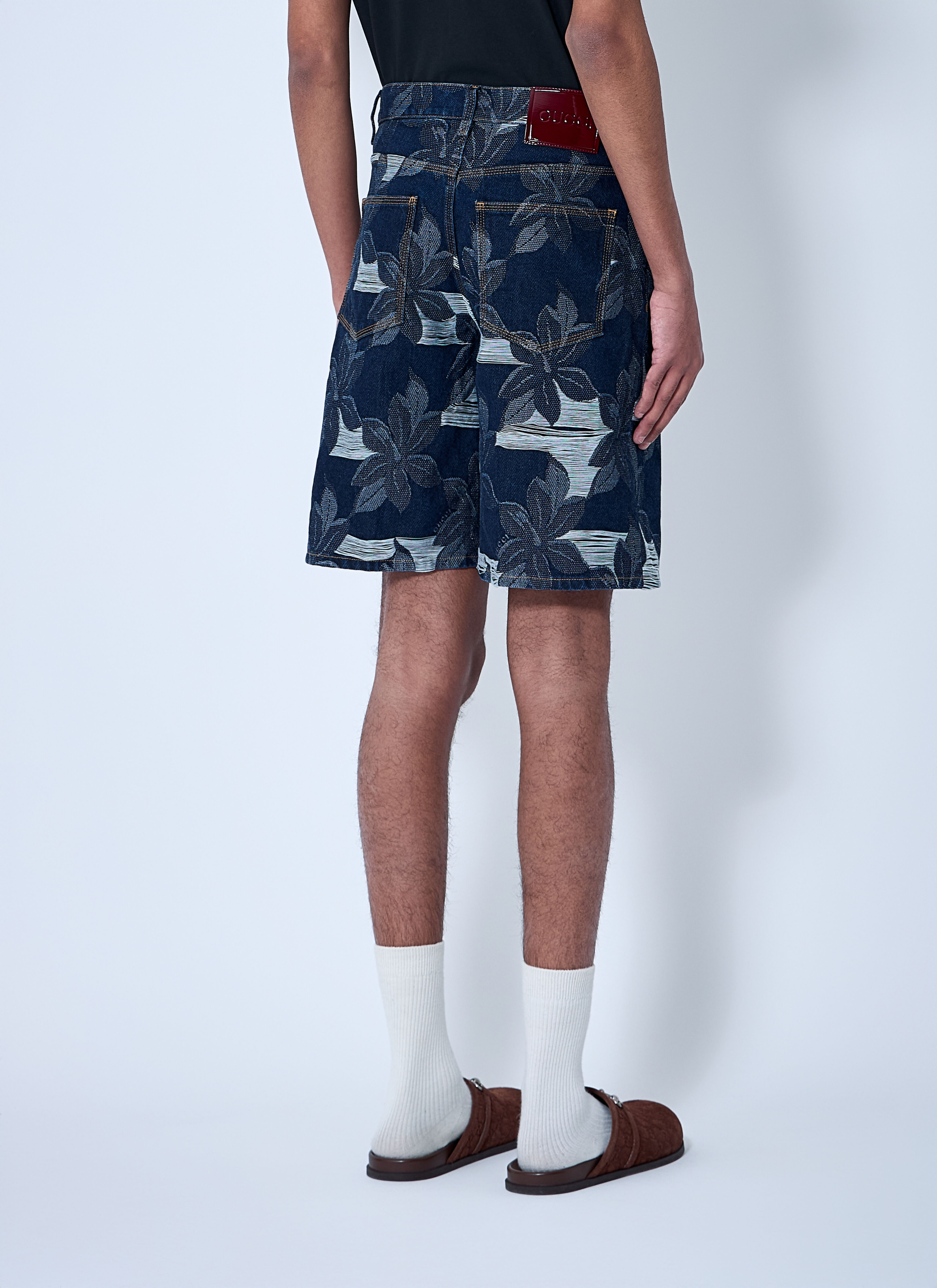 Denim Jacquard Shorts - 4