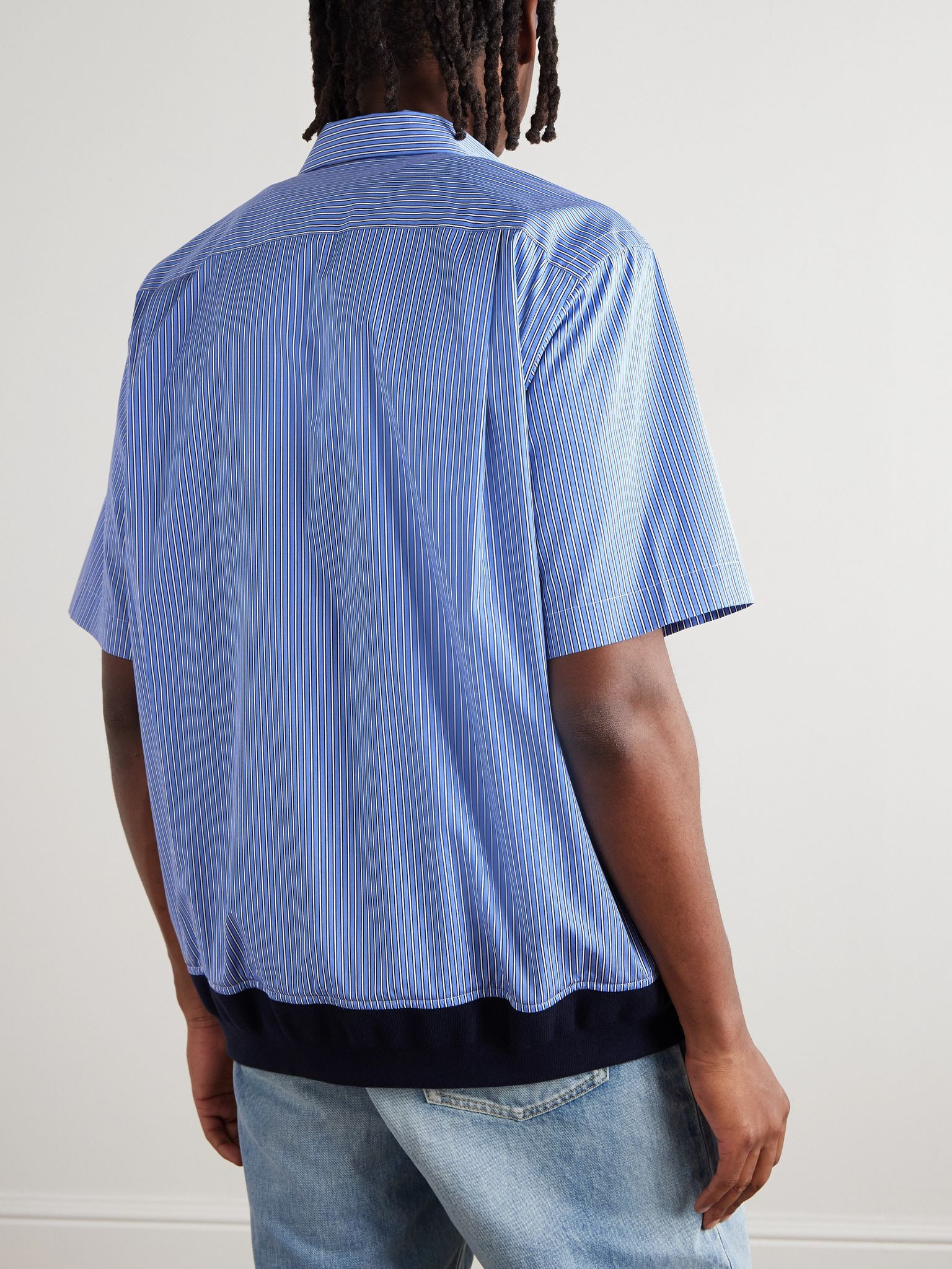 Striped Cotton-Poplin Shirt Blue - 3
