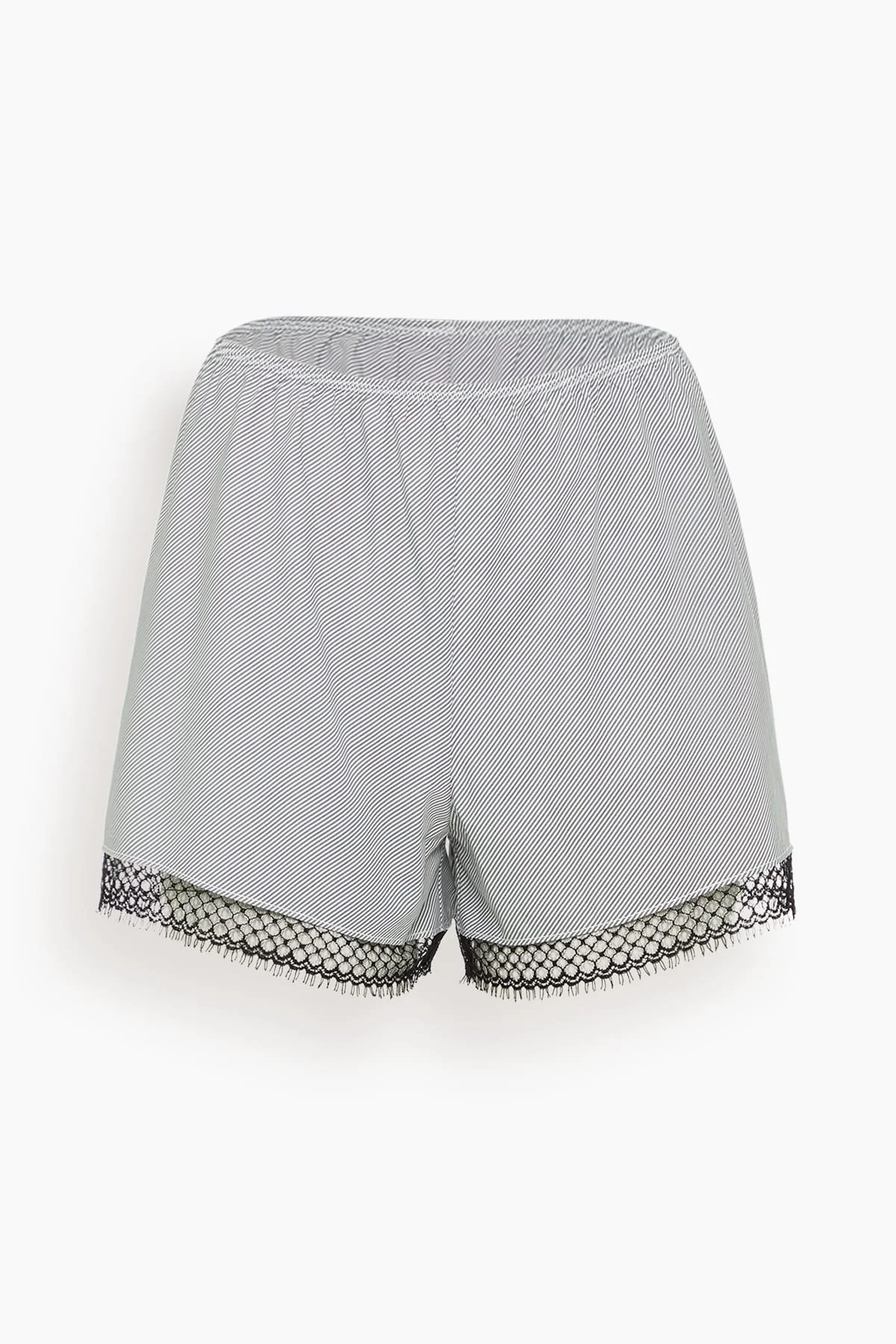 Lace Bias Short in Pinstripe Black/White - 1