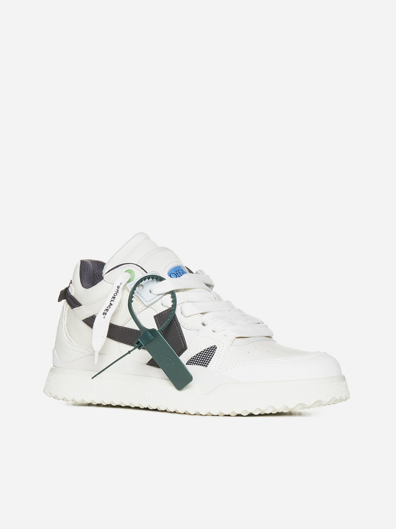 Off-White Mid Top Sponge leather and fabric sneakers outlook