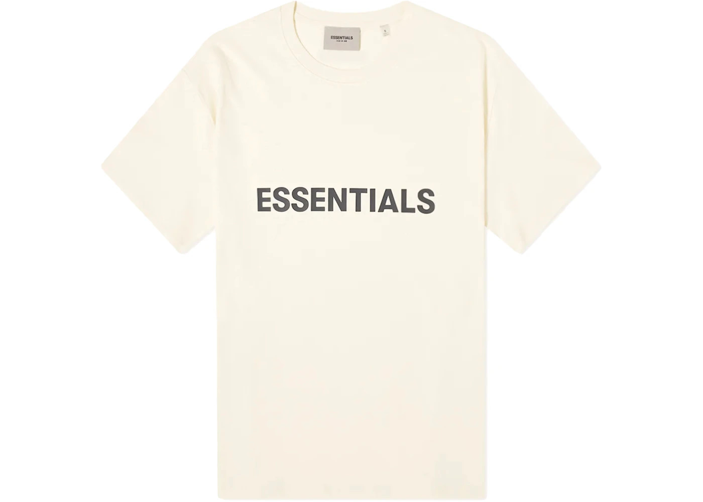 Fear of God Essentials Boxy T-Shirt Applique Logo Butter Cream - 1