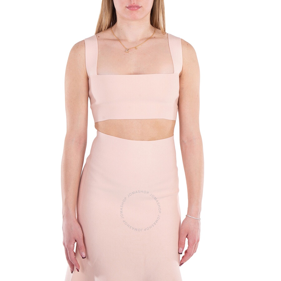 Victoria Beckham Peach Cropped Bandeau Top - 1