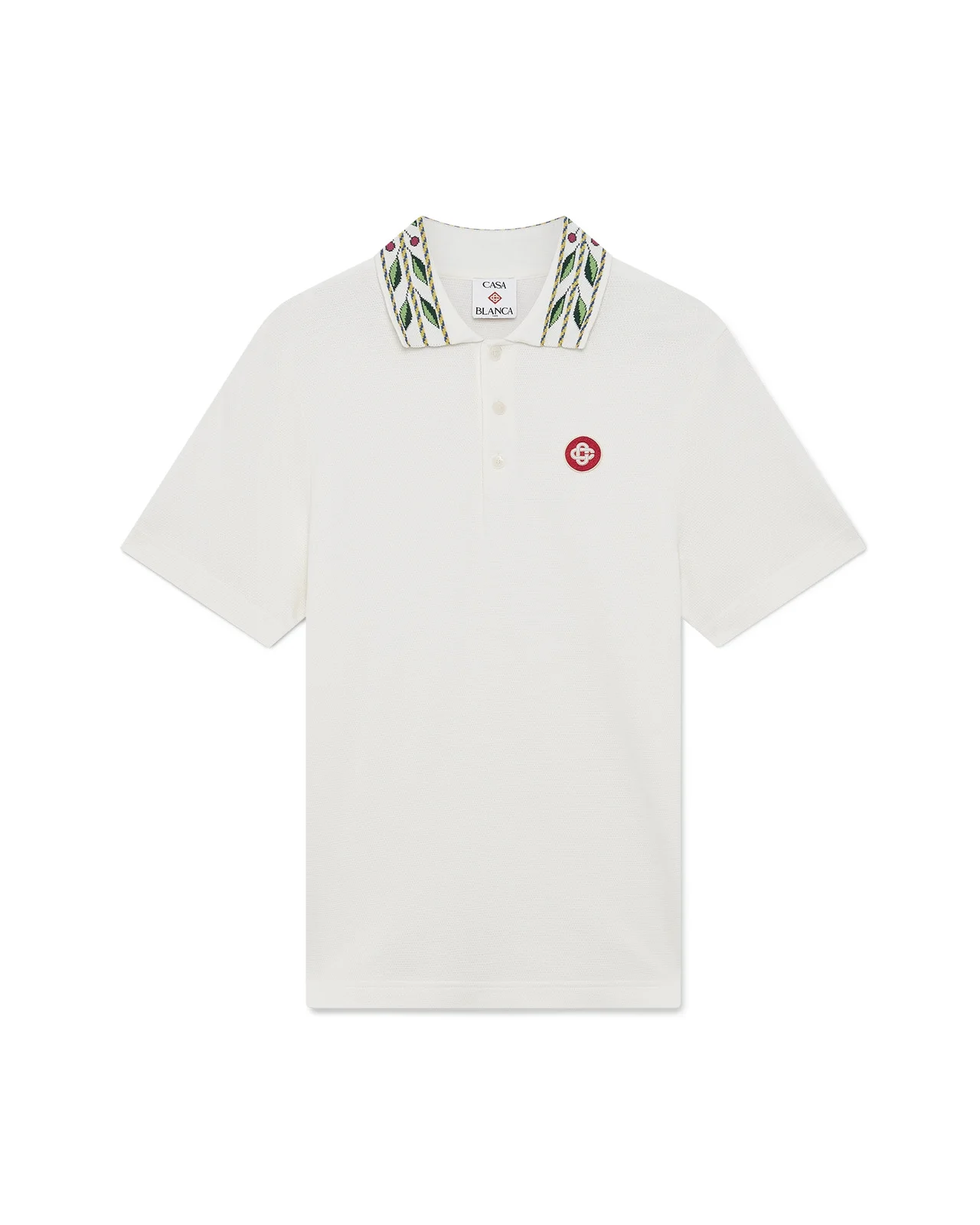 Laurel Pique Short Sleeve Polo Shirt | Casablanca Paris - 1