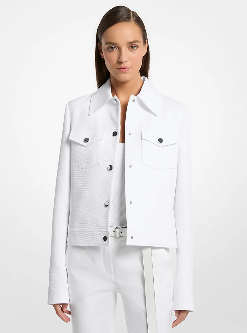 Silk and Cotton Piqué Jacket - 1